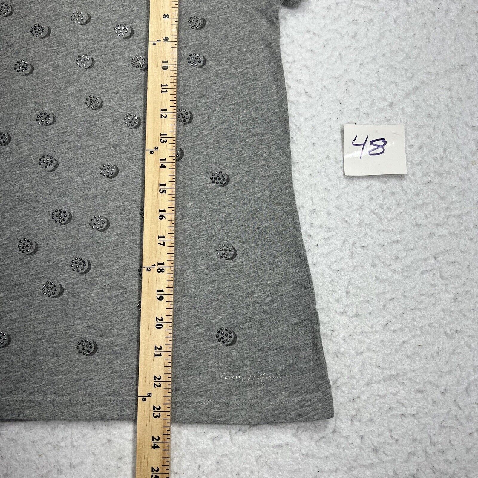 Tommy Hilfiger Tommy Hilfiger XS Relaxed Sparkle Glitter Graphic T Shirt Size XS / US 0-2 / IT 36-38 - 12 Thumbnail