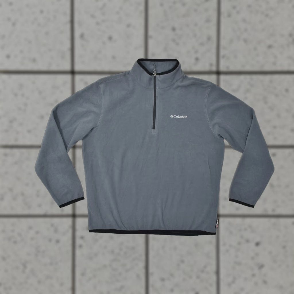 Vintage Columbia Sweater Mens XL Gray Polartec Fleece Quarter Zip Mock Neck Pullover Size US XL / EU 56 / 4 - 1 Thumbnail