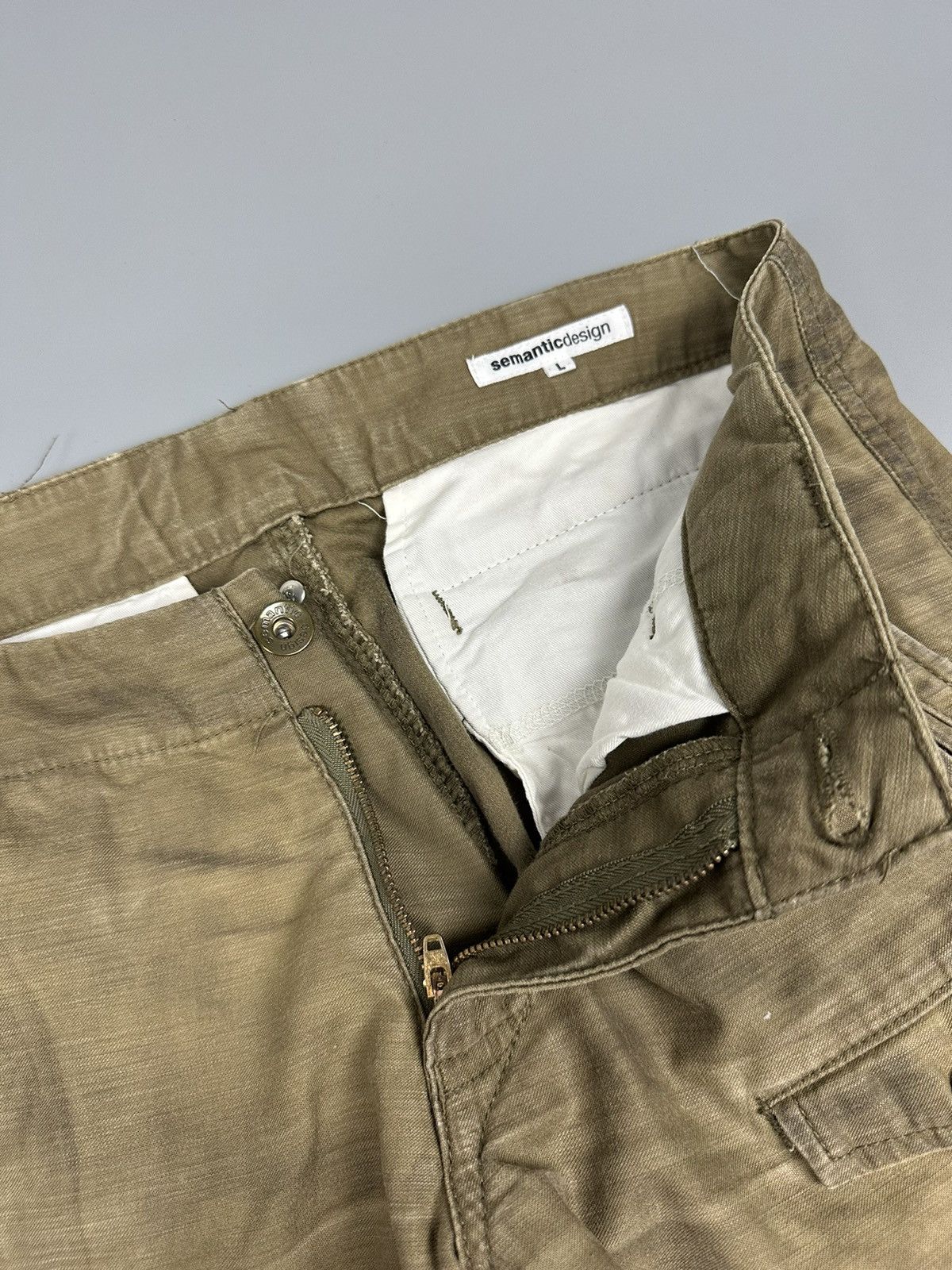 Japanese Brand × semanticdesign 🔥Sick🔥Semantic Design Multi Zipper Pocket Dusty Looked Pants Size US 32 / EU 48 - 12 Thumbnail