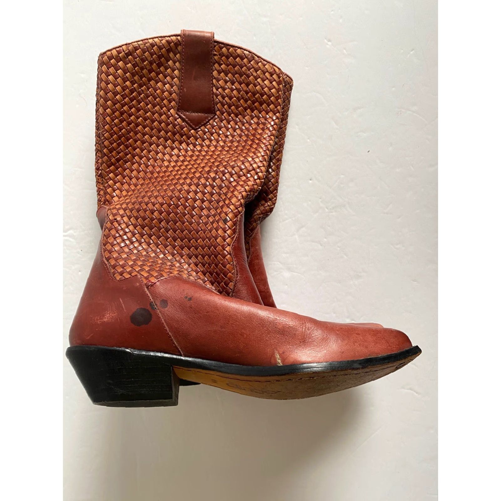 Vintage Dingo Boots Womens 7M Brown Woven 12-18293 Pull On Size US 7 / IT 37 - 4 Thumbnail