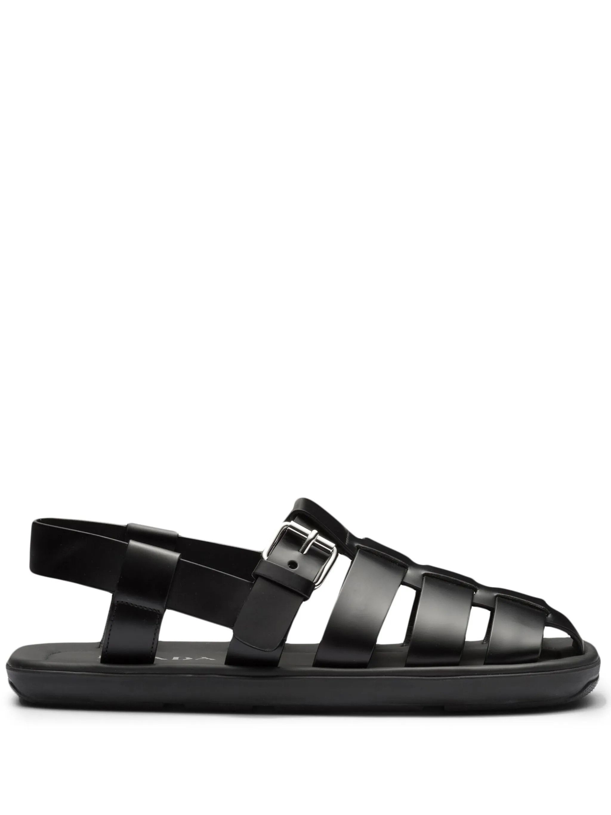 Prada o1bcso1str1025 Spazzolato Flat Sandals Overlapping Straps Size US 9 / EU 42 - 2 Thumbnail
