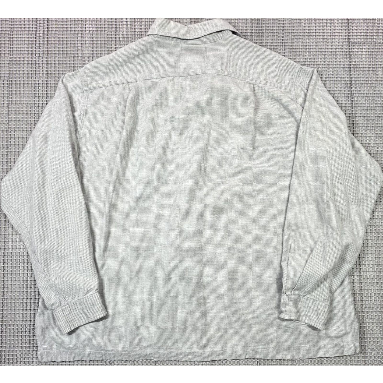 Polo Ralph Lauren VTG Polo Ralph Lauren Sportsman Men Gray Basket Weave Camp Loop Collar Shirt XL 90s Polo Ralph Lauren Sportsman Mens Button-Up Size US XL / EU 56 / 4 - 7 Thumbnail