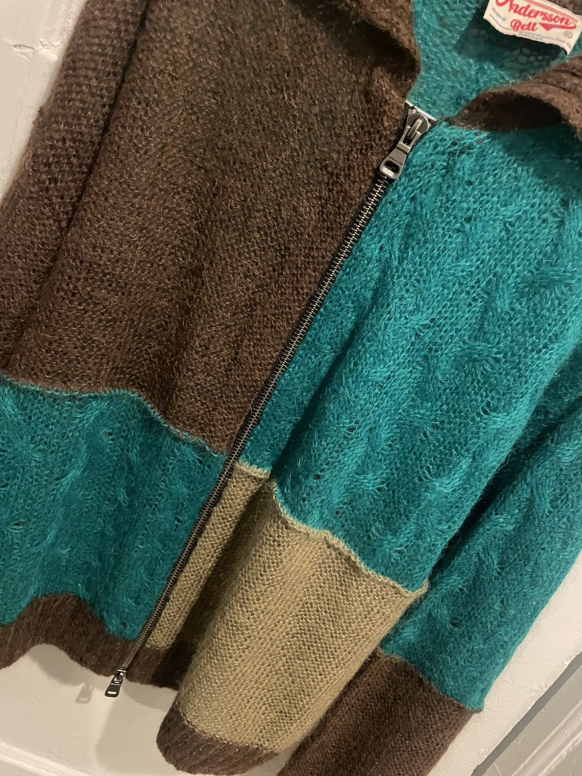 Andersson Bell Andersson Bell Men's Patchwork Zip Cardigan Mohair Sweater Size US XL / EU 56 / 4 - 3 Thumbnail