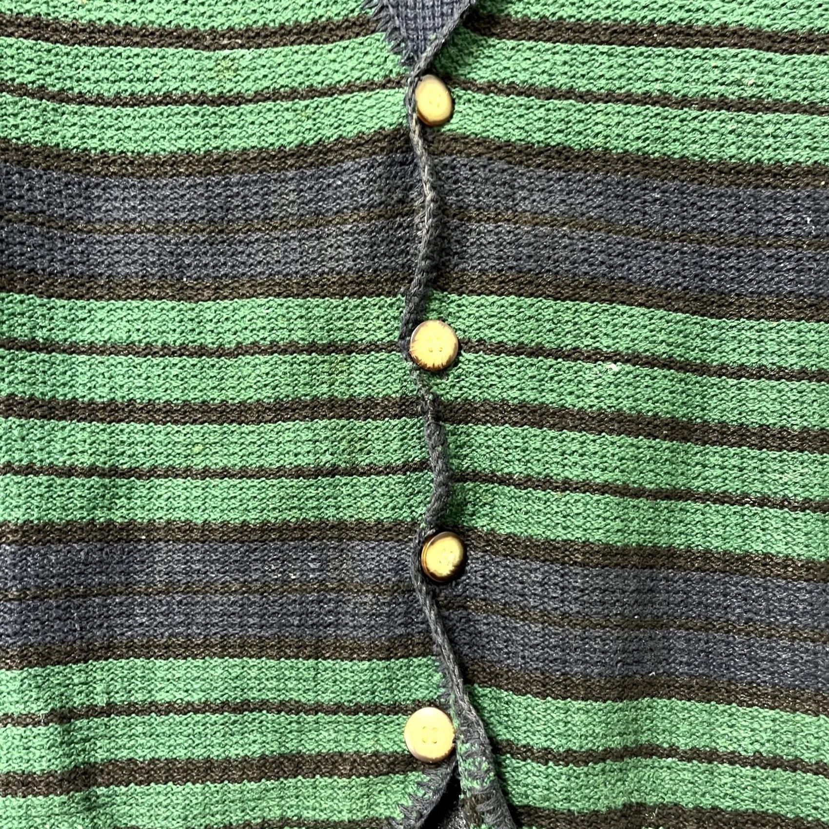 American Eagle Outfitters VINTAGE American Eagle Sweater Vest Mens XL Green Black Striped Knit Ramie 90s Size US L / EU 52-54 / 3 - 2 Thumbnail