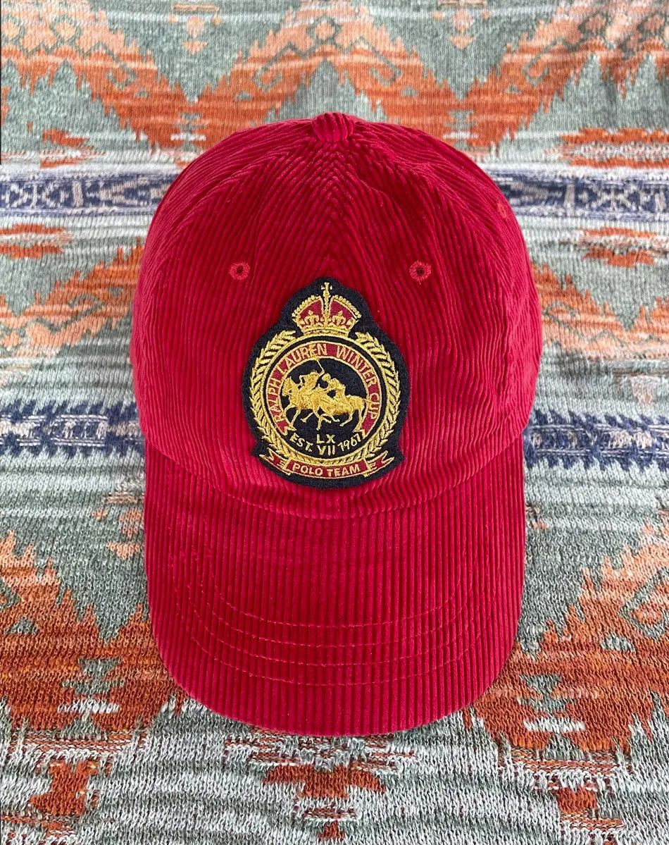 Polo Ralph Lauren Polo Ralph Lauren Corduroy Leather Rare Baseball Hat Cap Size ONE SIZE - 1 Thumbnail