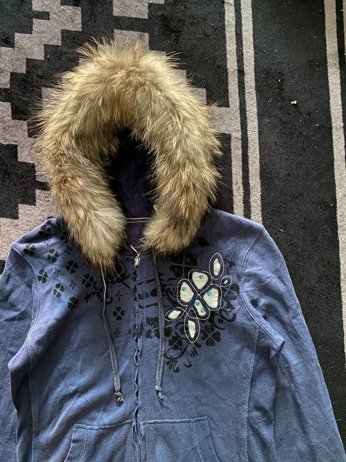 Hysteric Glamour × Japanese Brand Unkwn faux fur distressed hoodie Size US L / EU 52-54 / 3 - 2 Thumbnail