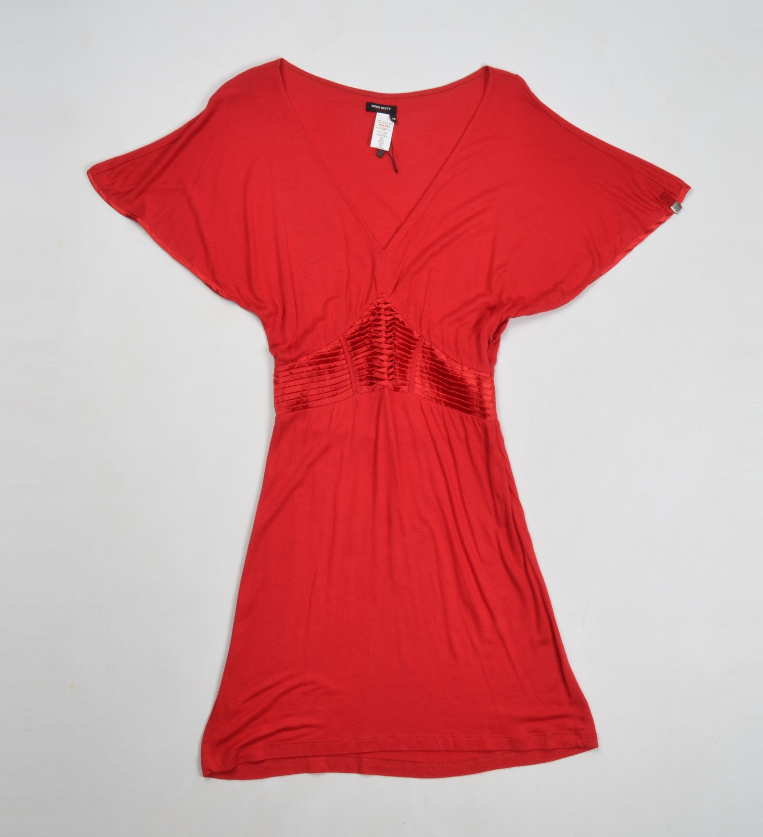 Miss Sixty × Vintage Miss Sixty Y2K Deep V-Neck Batwing Sleeves Mini Dress Size XS / US 0-2 / IT 36-38 - 4 Thumbnail