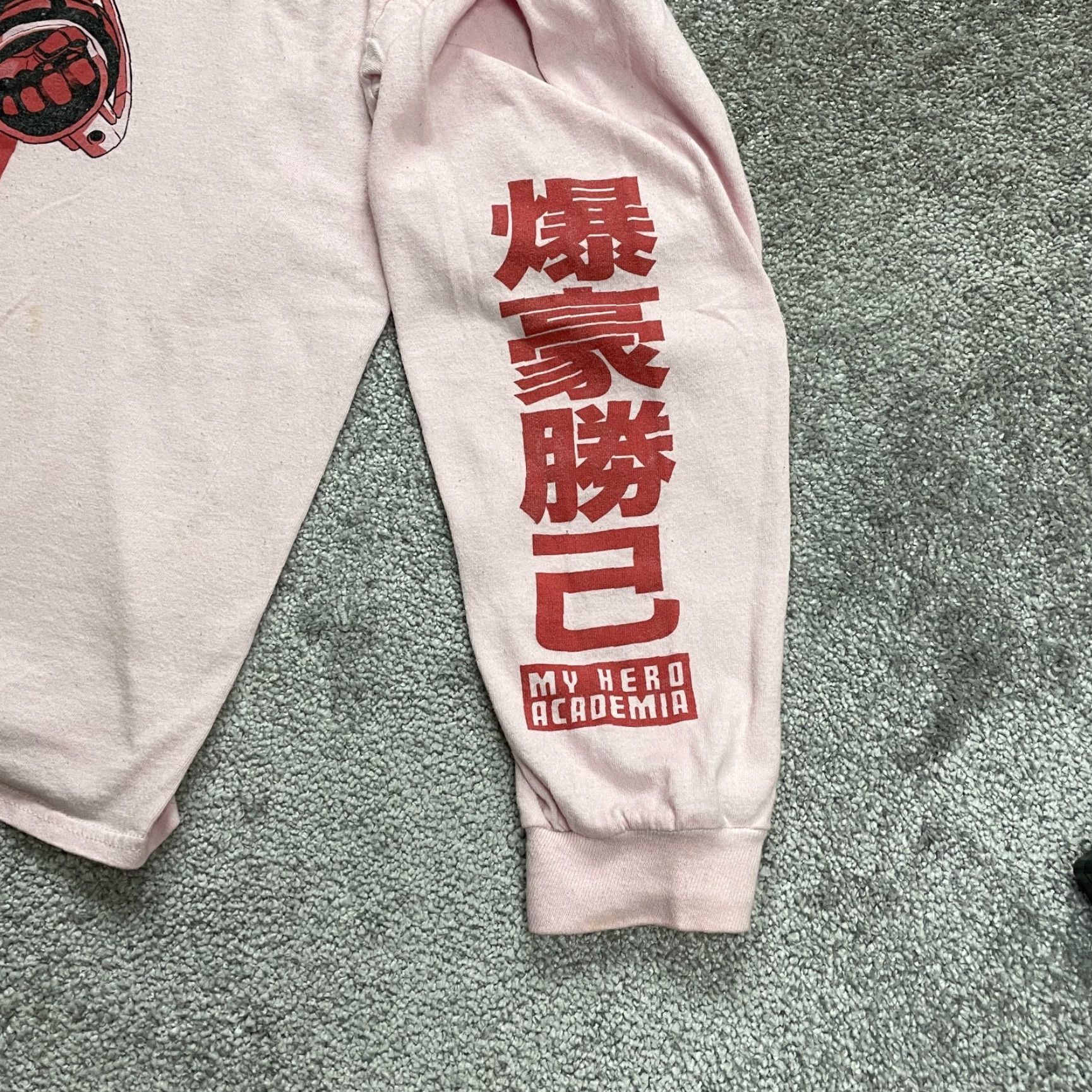 Pinko My Hero Academia Graphic Tee T-Shirt Mens XL Pink Long Sleeve Anime Katsuki Top Size US XL / EU 56 / 4 - 7 Thumbnail