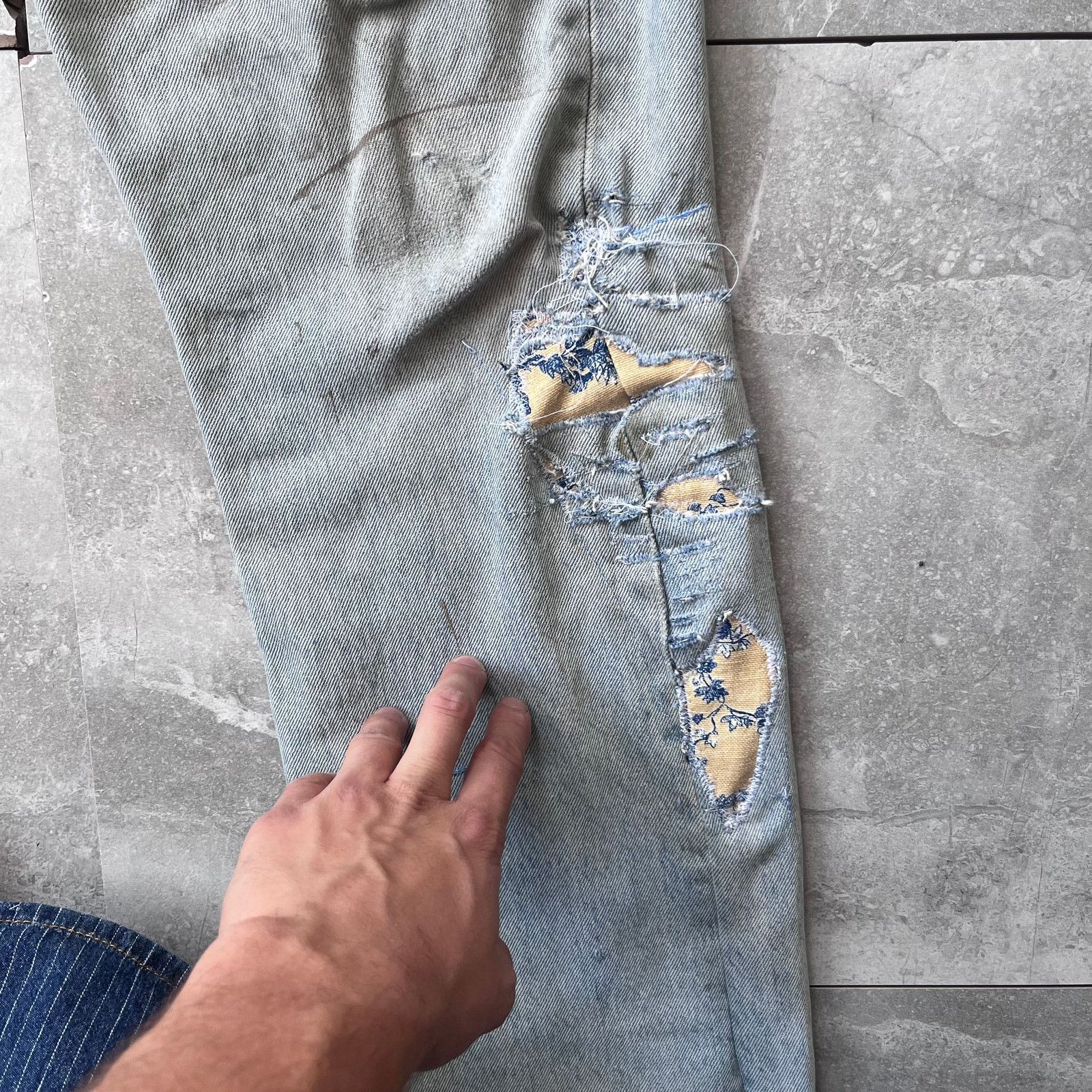 Levi's Vintage Levi’s 501 Custom Patchwork Jeans – Coffee-washed Size US 32 / EU 48 - 4 Thumbnail