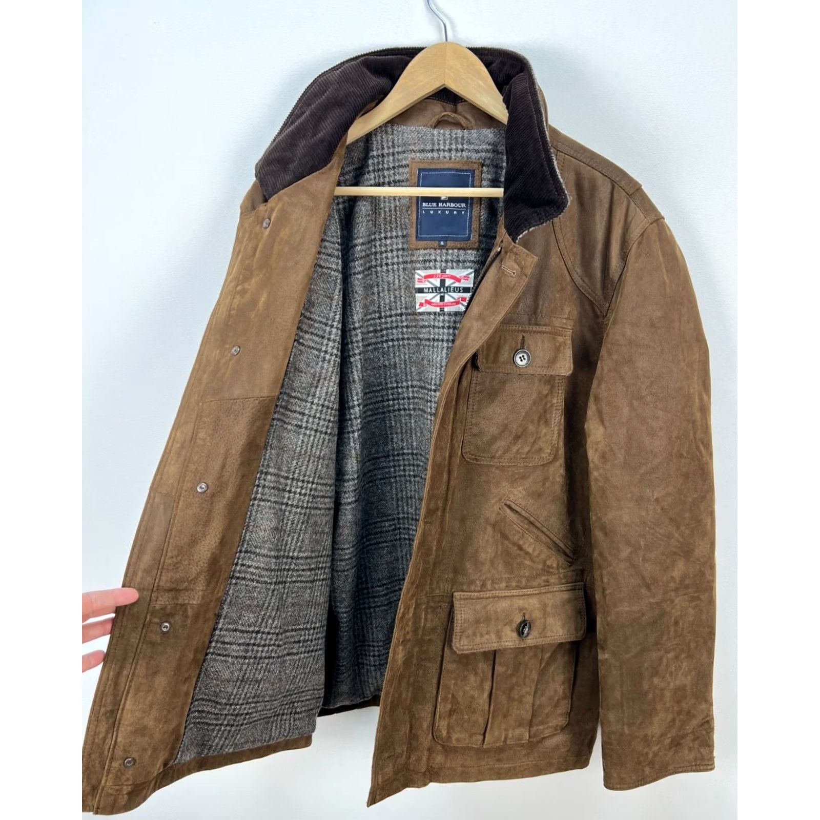 Vintage Blue Harbour Jacket Mens XL Suede with Wool Lining Brown HD 90s? Size US XL / EU 56 / 4 - 3 Thumbnail