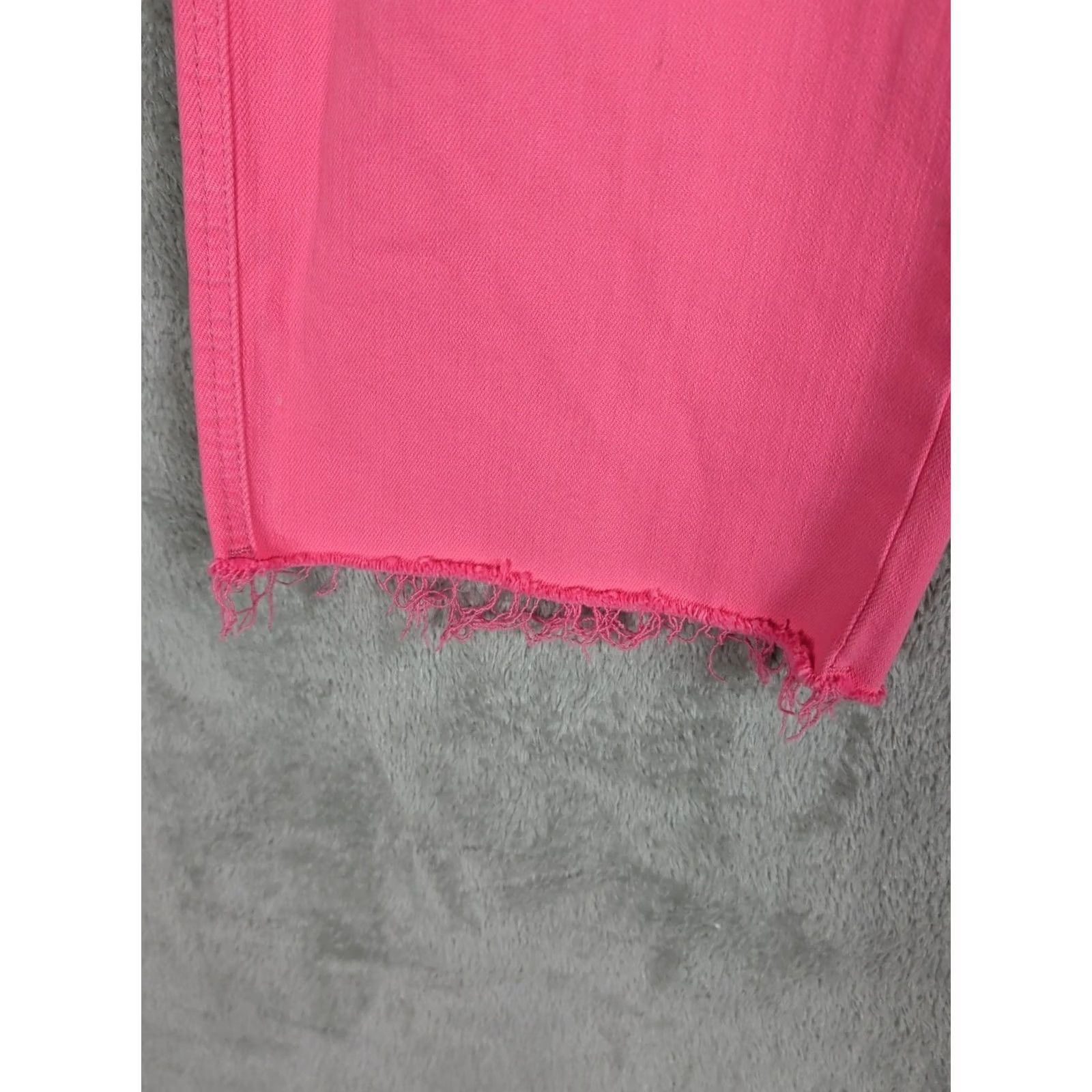 Vintage Judy Blue Jeans Pink Rose High Rise Wide Leg Crop 7/28 Raw Hem Control Top Womens Size M / US 6-8 / IT 42-44 - 2 Thumbnail