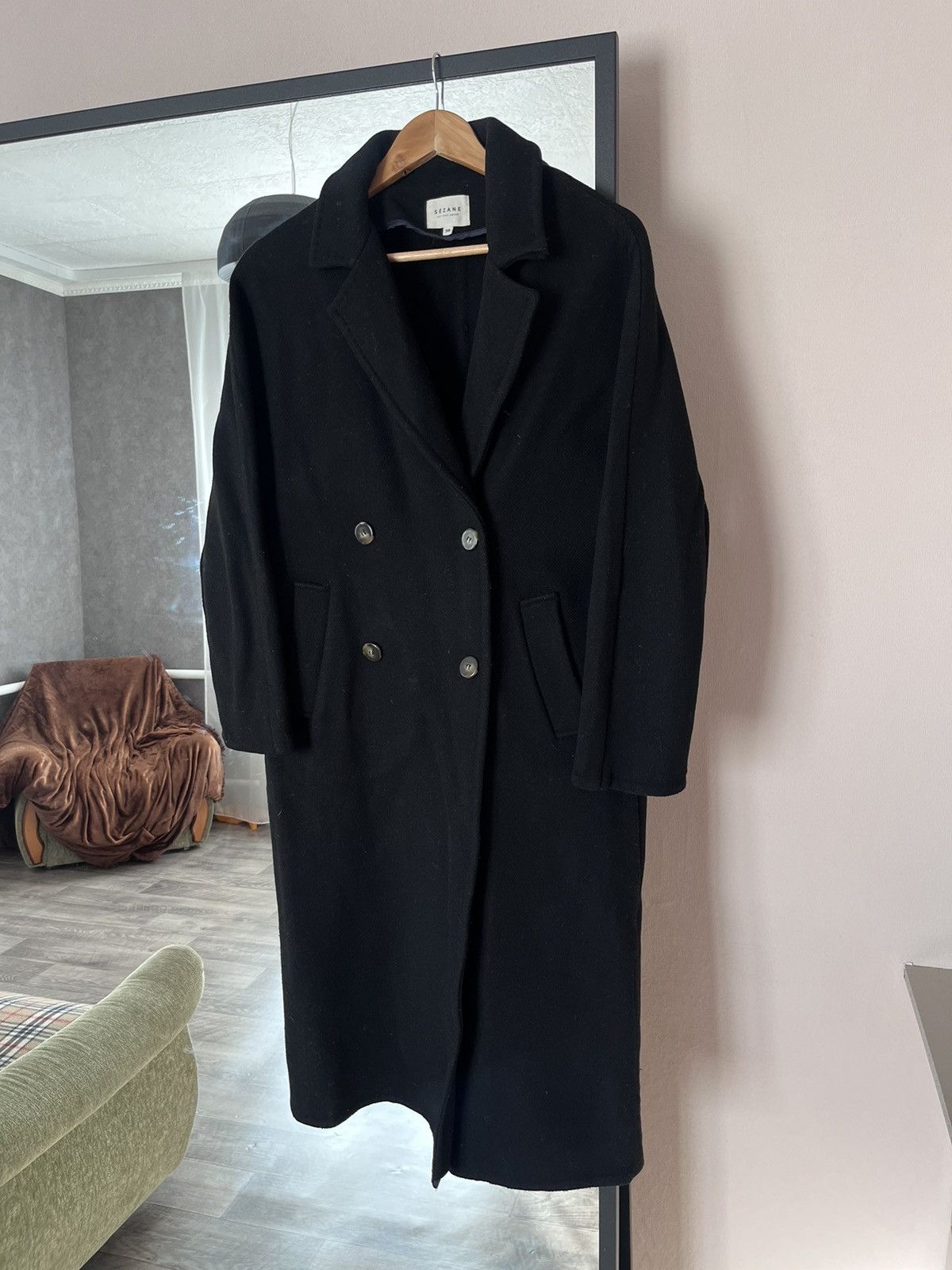 Sezane Sezane Wool Coat Black sz36 US4 Size S / US 4 / IT 40 - 1 Thumbnail