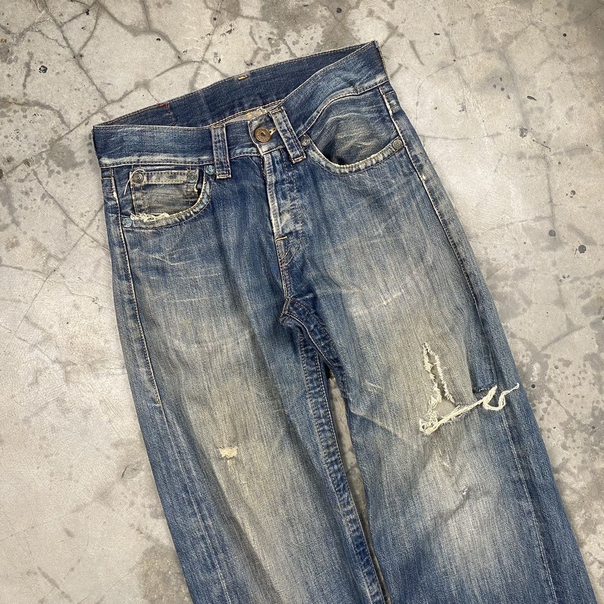 Replay × Vintage y2k Replay Distressed Rugged Wide Jeans Size US 31 - 2 Thumbnail