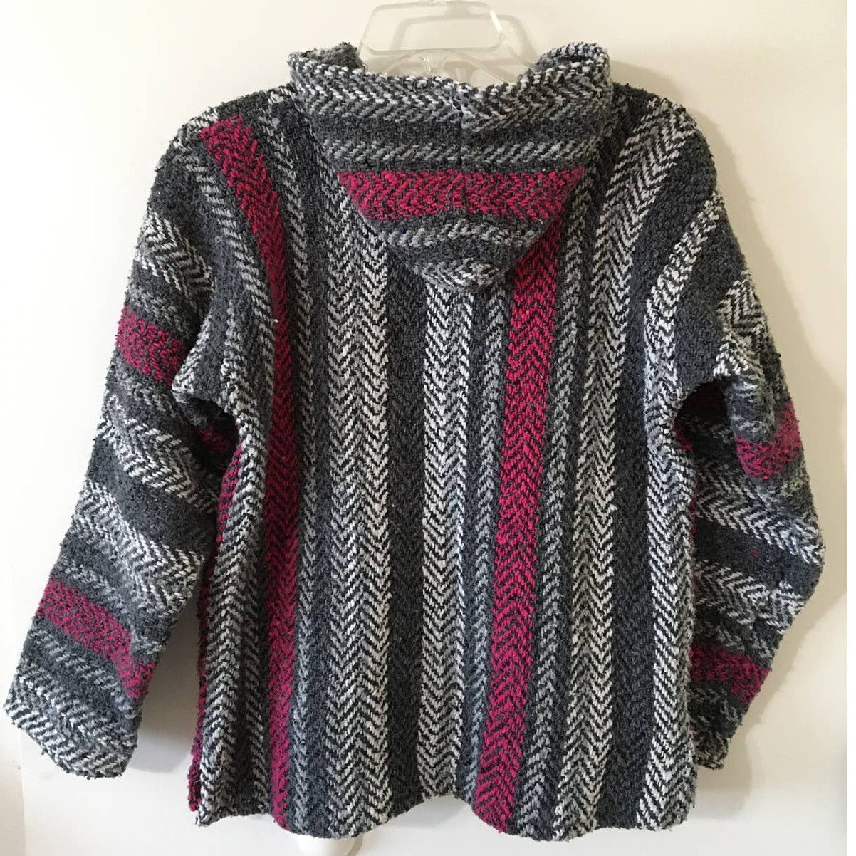 Earth Ragz Earth Ragz Small Woven Blanket Hoodie Gray Cream Pink Black Size S / US 4 / IT 40 - 2 Thumbnail