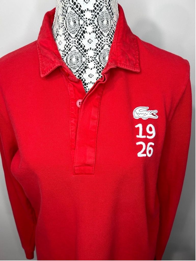 Lacoste Men's Lacoste Red Long Sleeve Polo Shirt Size L Size US L / EU 52-54 / 3 - 3 Thumbnail