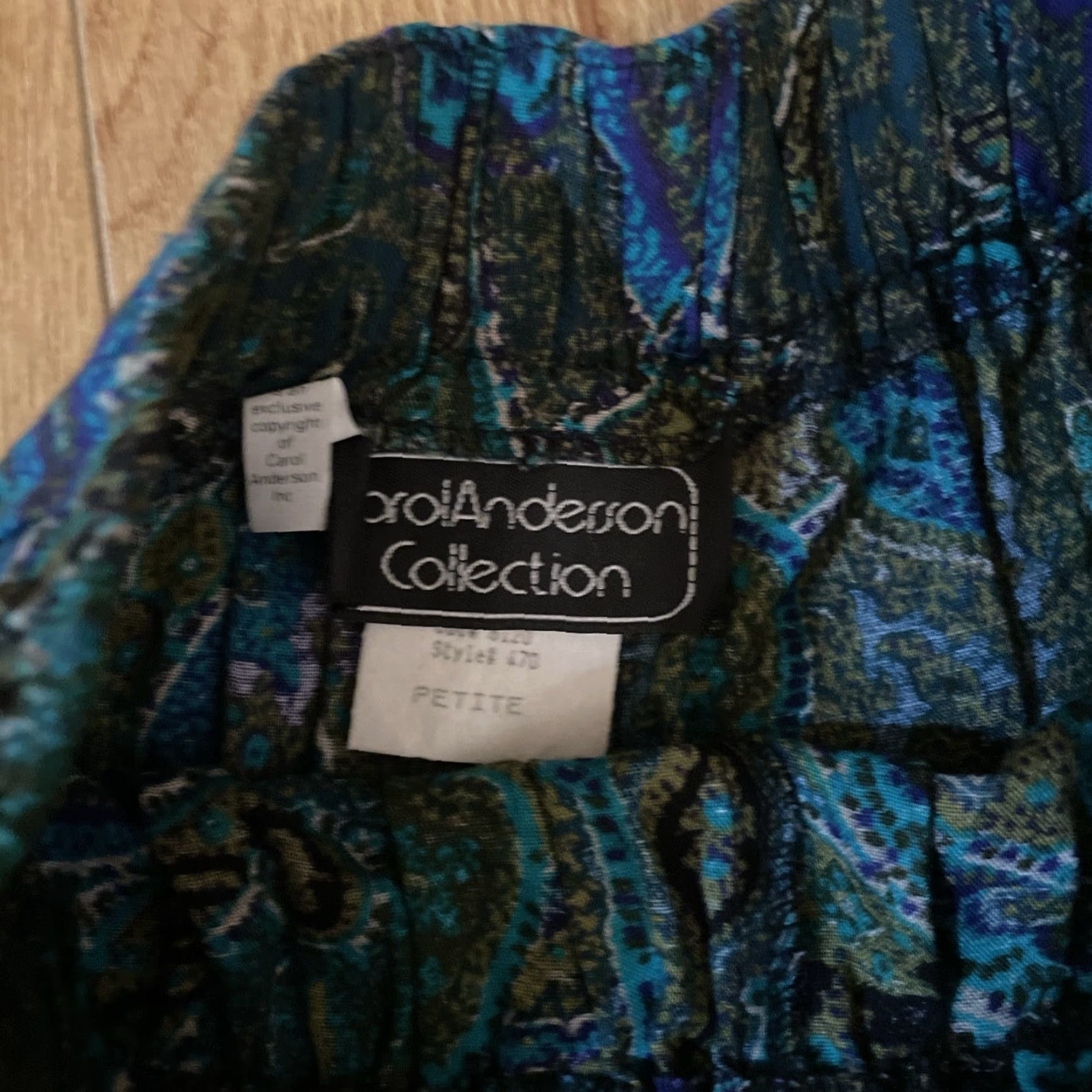 Vintage VINTAGE CAbi Carol Anderson Palazzo Pants Paisley Green Abstract Jewel Tapered USA Women Pants Size 32" / US 10 / IT 46 - 3 Thumbnail