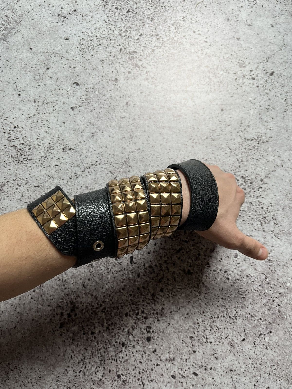 Japanese Brand 💫Avant-Garde Belt Chrome Hearts Style Gold Pyramids Size ONE SIZE - 3 Thumbnail