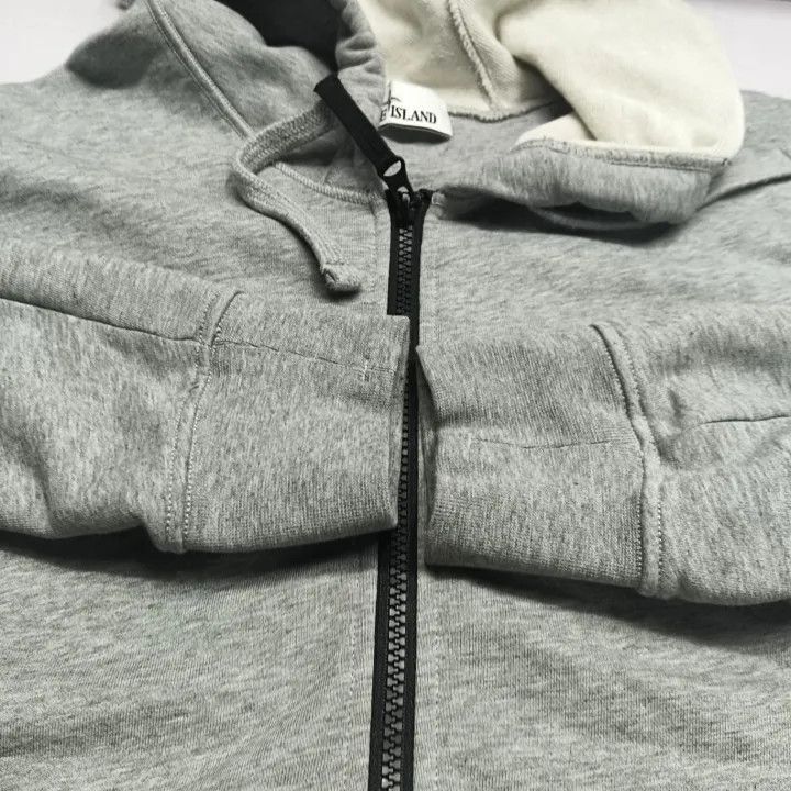 Stone Island Stone Island Gray Hooded Zip Sweatshirt -2506 Size US XL / EU 56 / 4 - 5 Thumbnail