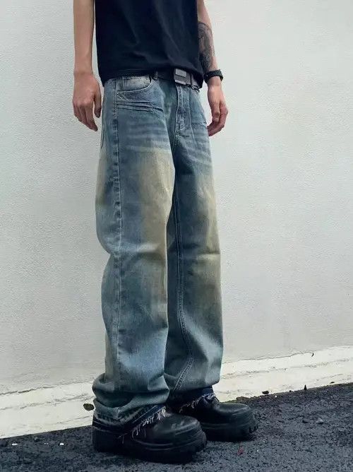 Japanese Brand Vintage baggy straight leg casual jeans Size US 34 / EU 50 - 3 Thumbnail