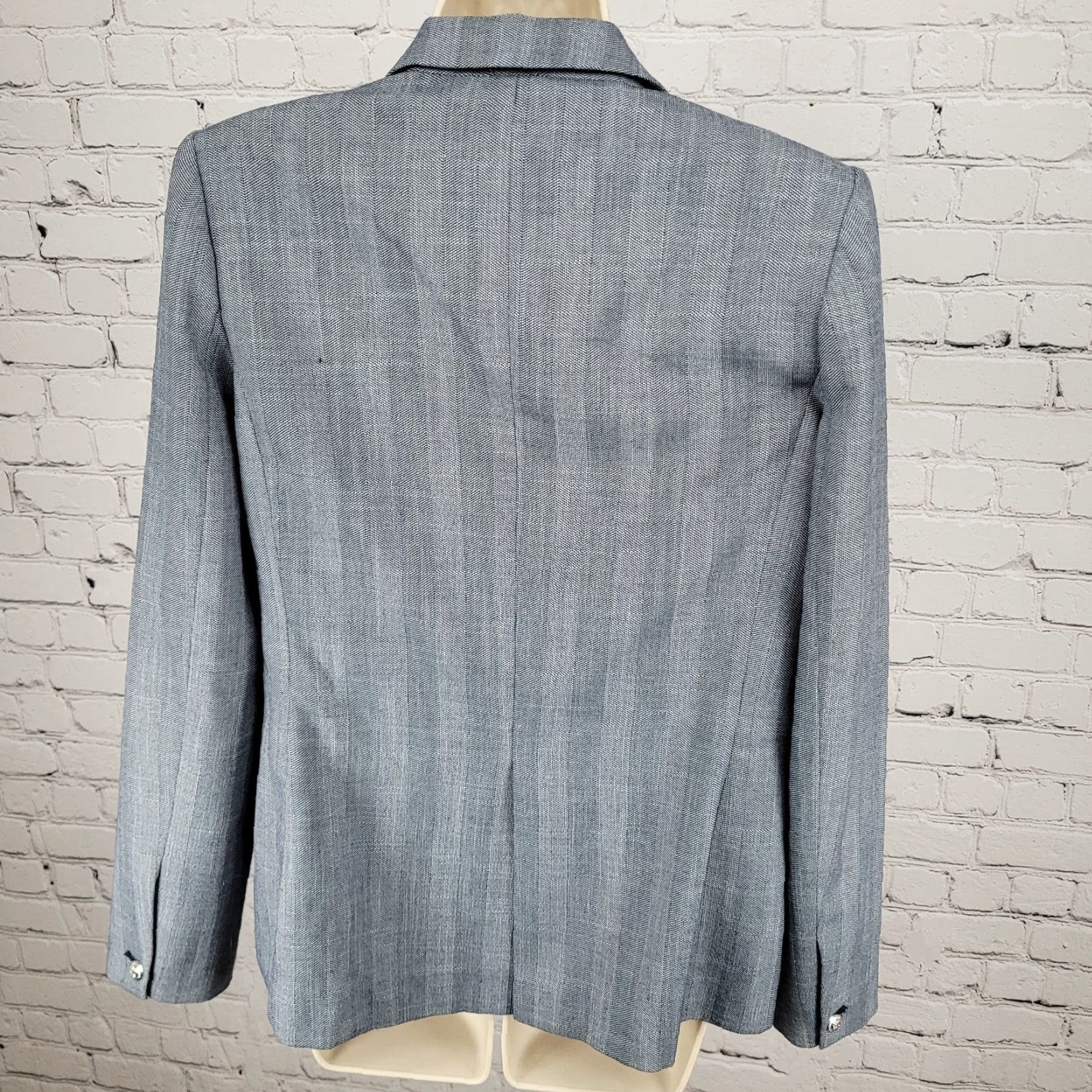 Tommy Hilfiger Tommy Hilfiger Blazer Jacket Blue Herringbone 1 Button Notch Vented Size 10 Size L / US 10 / IT 46 - 2 Thumbnail