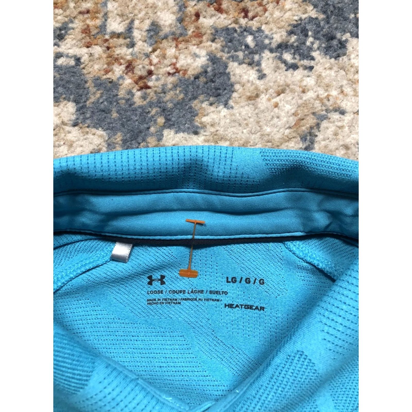 Under Armour Under Armour Polo Shirt Mens L Blue Camouflage HeatGear Golf Loose Fit Performance Size US L / EU 52-54 / 3 - 7 Thumbnail