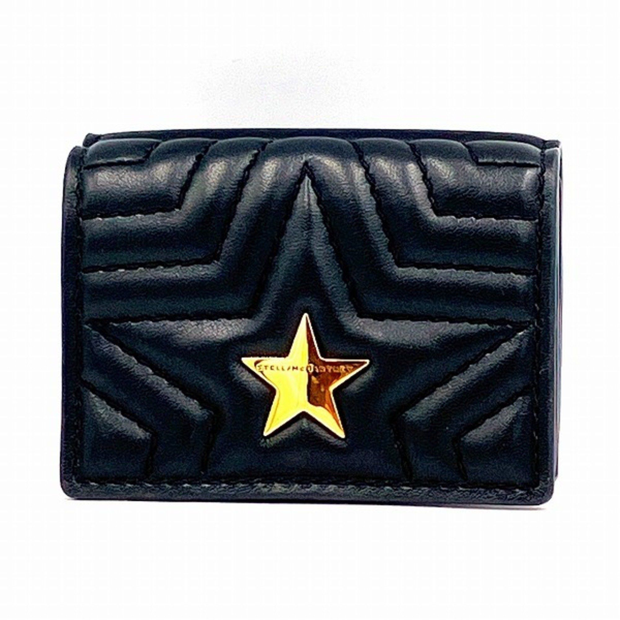 Stella McCartney Stella McCartney 529318 W8214 Black Quilted Star Tri-fold Wallet for Men and Women Size ONE SIZE - 1 Thumbnail