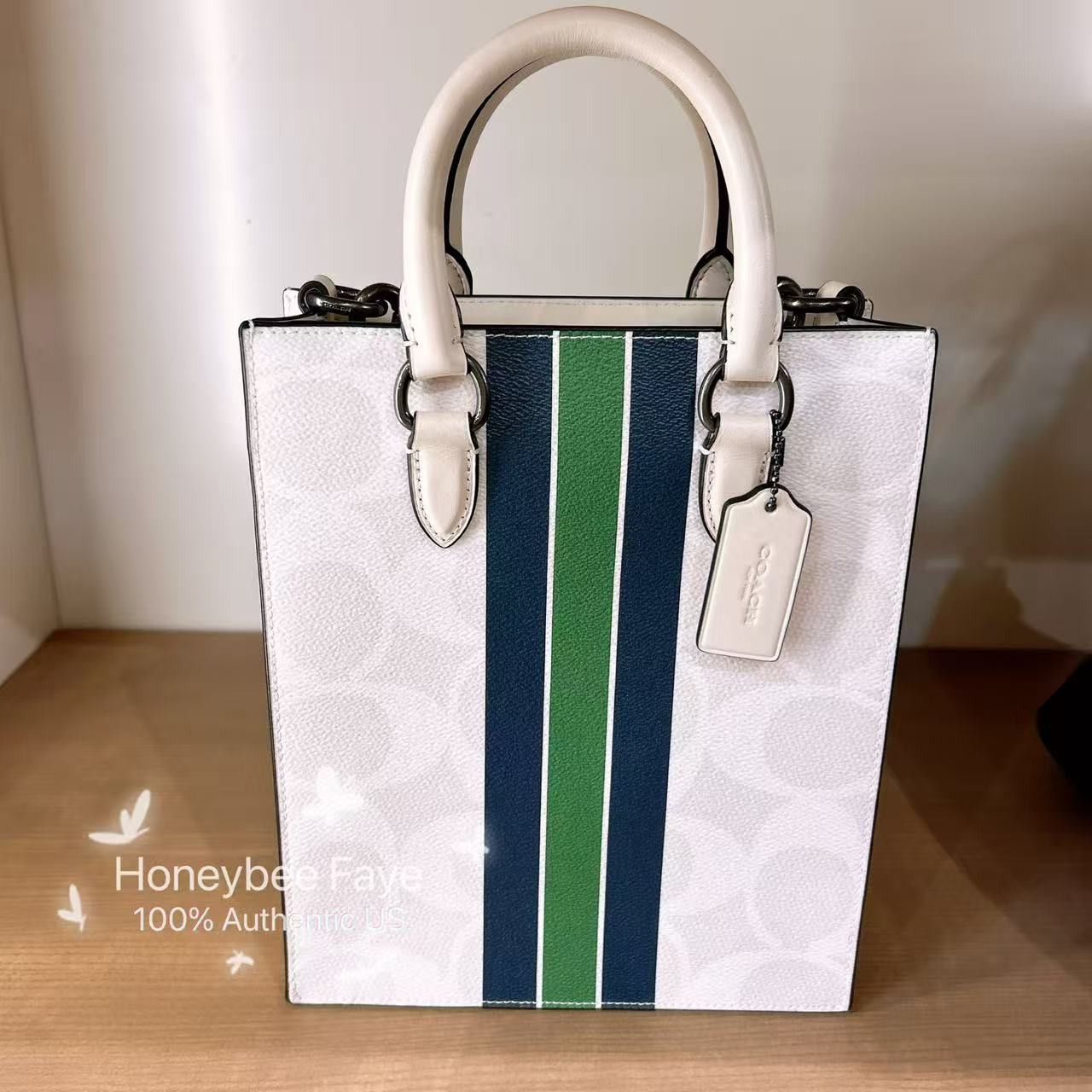 Coach Dylan Tote Bag In Signature Canvas With Varsity Stripe CBI38 Size ONE SIZE - 2 Thumbnail