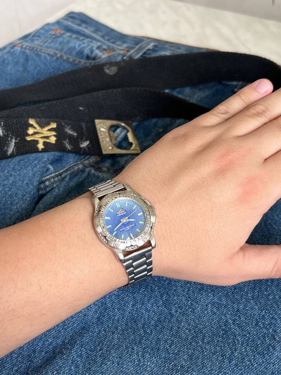 Adidas × Vintage Adidas Vintage Watch classic logo chrome Steel futuristic Size ONE SIZE - 5 Thumbnail