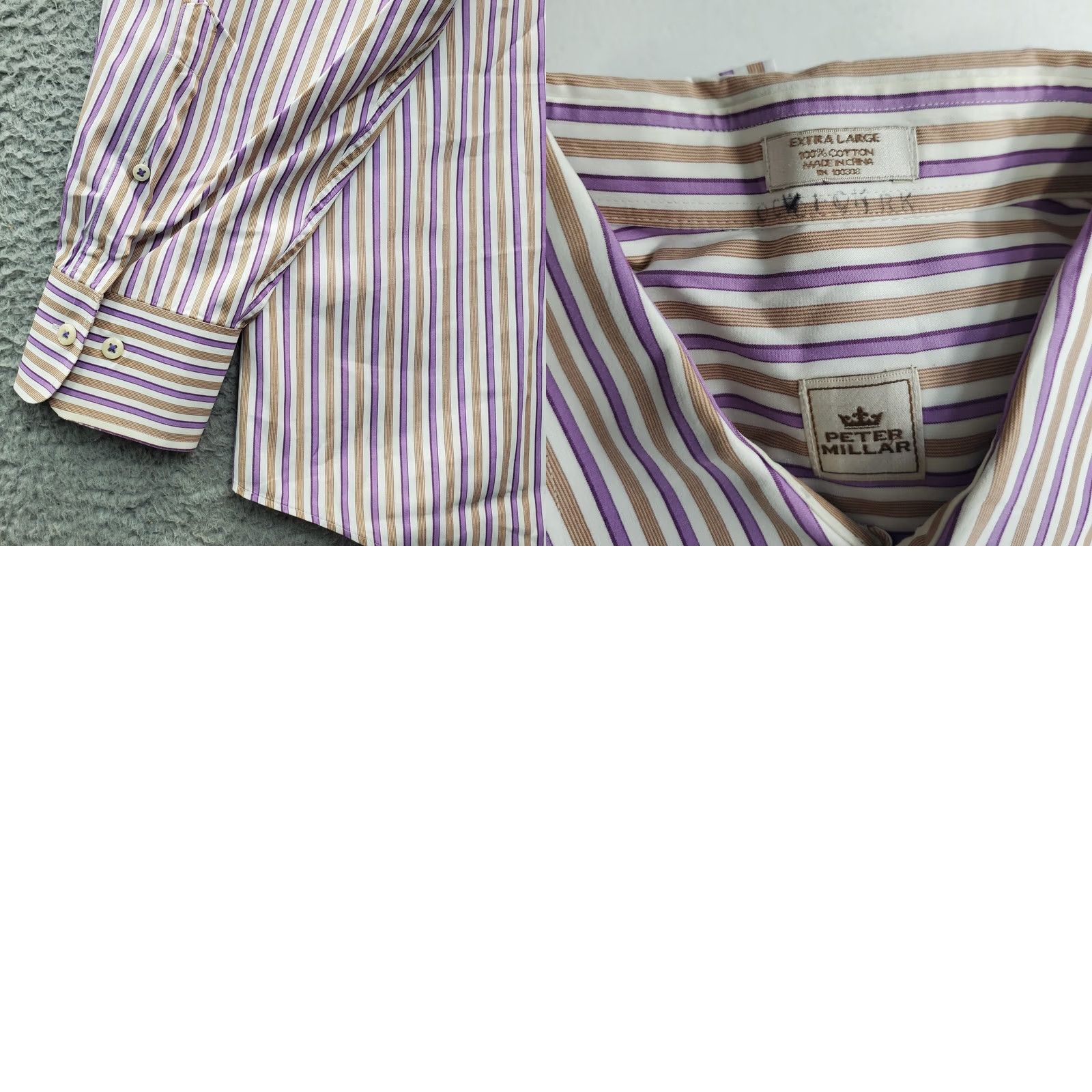 Peter Millar Peter Millar Ocvirk Shirt Mens XL Multi Striped Golf Performance Button-Up Size US XL / EU 56 / 4 - 8 Thumbnail