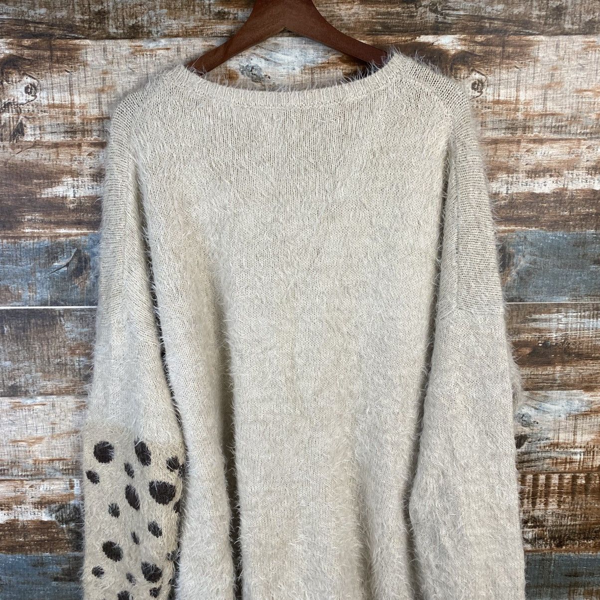 Homespun Knitwear DL N’or Beige Mohair Knitwear #C1111 Size XL / US 12-14 / IT 48-50 - 13 Thumbnail