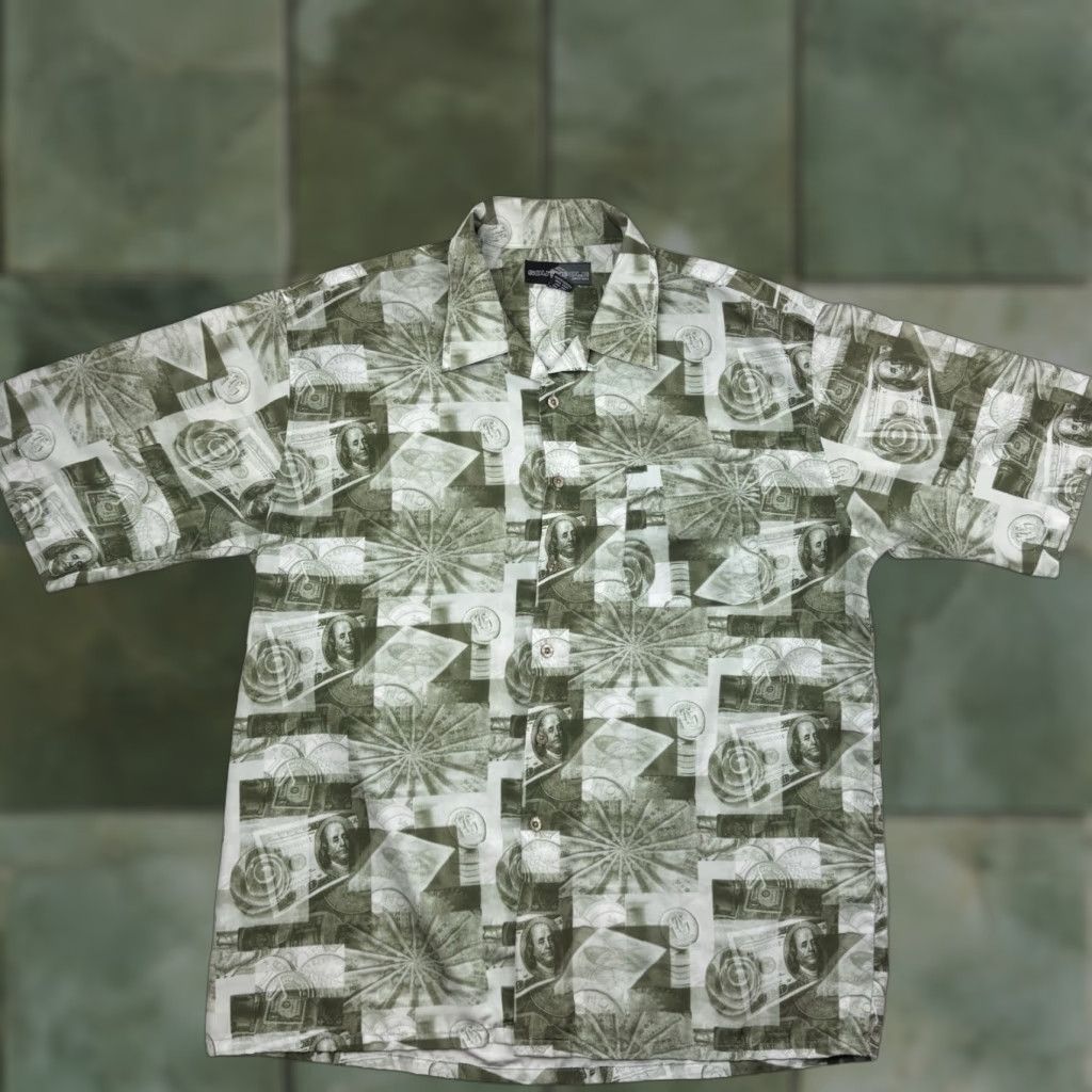 Southpole VINTAGE Southpole Button-Up Shirt Mens XL Green Graphic Print 90s Y2K Hip Hop Bill Dollar Casual Short Sleeve Size US XL / EU 56 / 4 - 1 Thumbnail