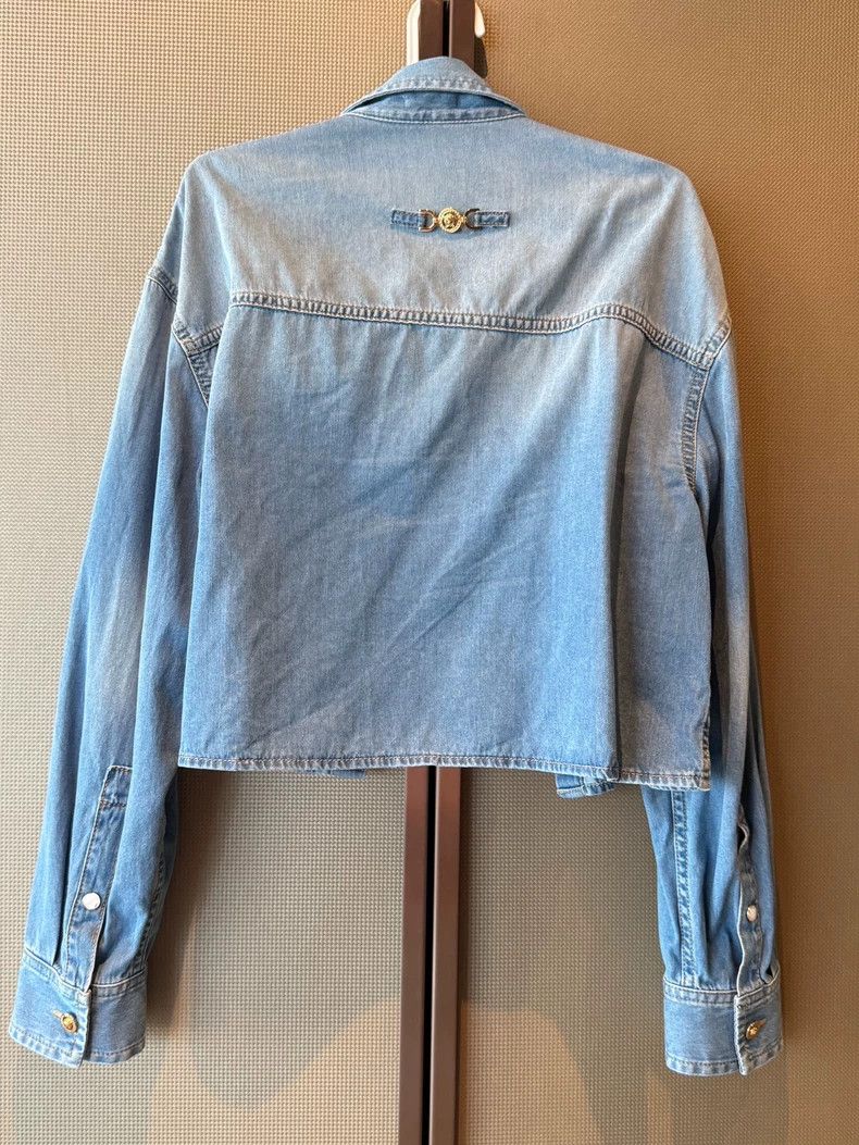 Versace Versace Denim cropped jacket Size S / US 4 / IT 40 - 6 Thumbnail