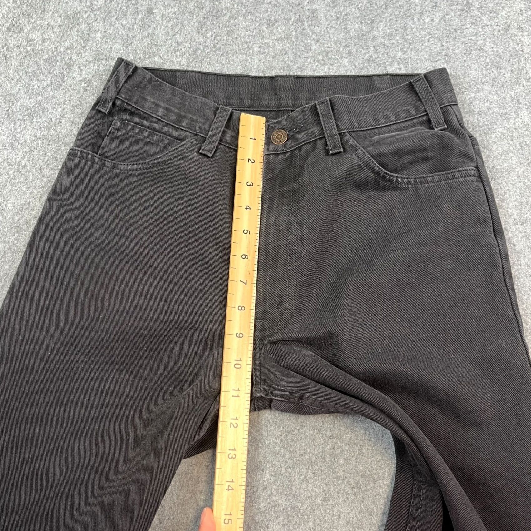 Levi's VINTAGE Levi's Sta-Prest Mens Jeans Relaxed Baggy Straight 29 34 Dark Black 90s Mens Size US 29 - 5 Thumbnail