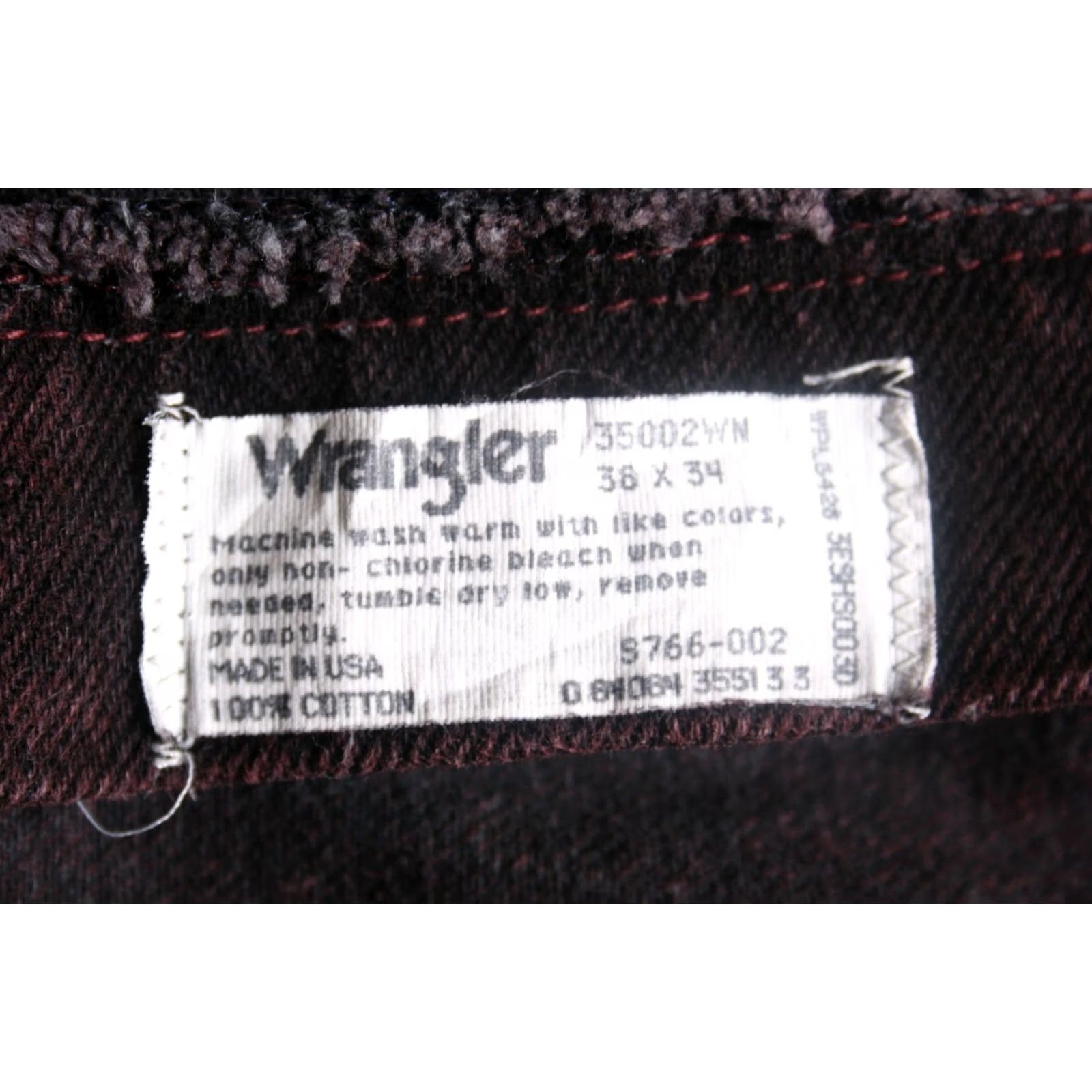 Wrangler VINTAGE Wrangler Jeans Burgundy 37x32 Tapered Fit 37 Waist 38x34 Made in USA Mens Denim Clothing Shirt? Size US 37 - 7 Thumbnail
