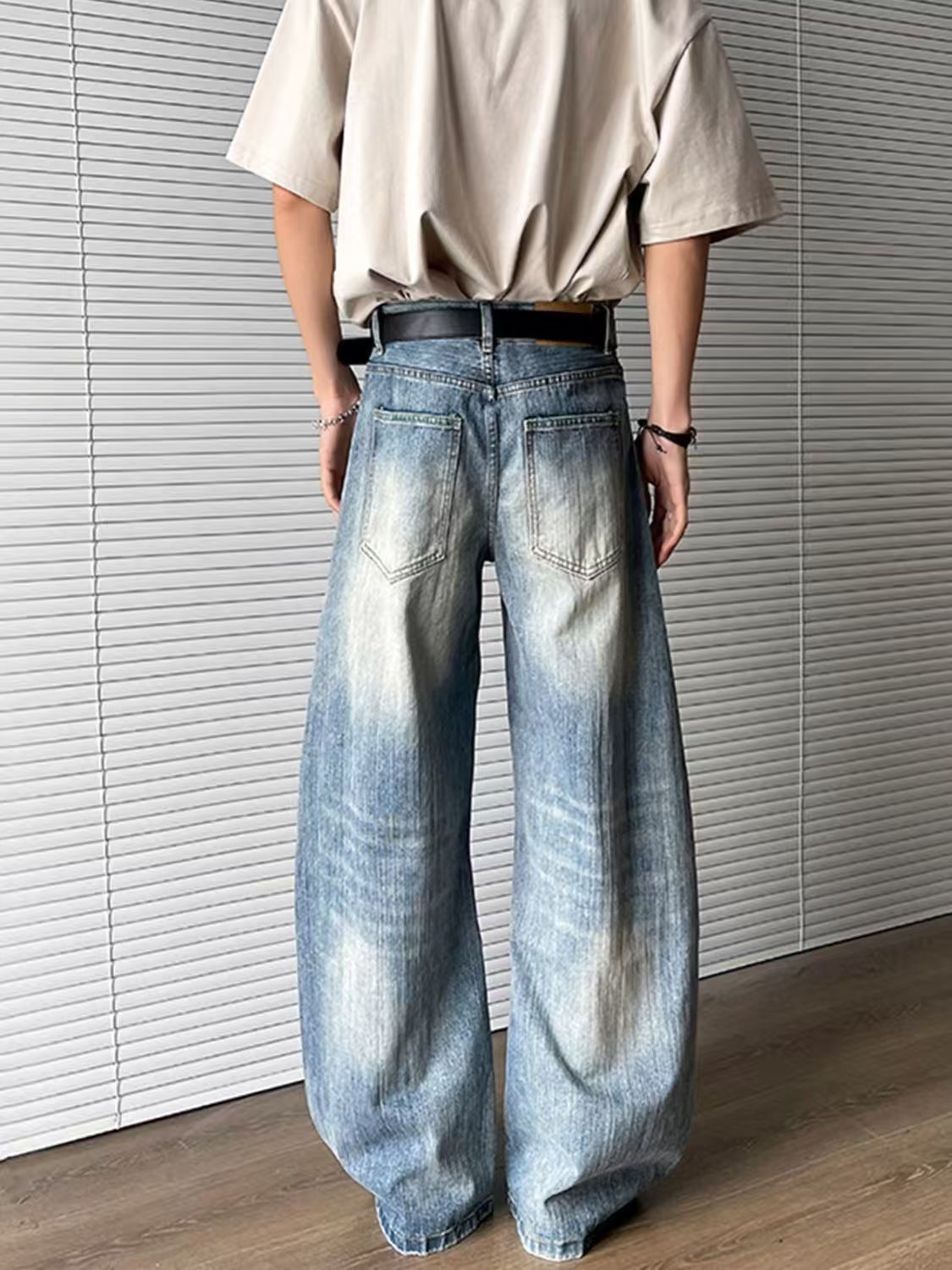 Vintage Blue Vintage Loose-Fit "Cleanfit" Curved-Leg Jeans Size US 32 / EU 48 - 4 Thumbnail