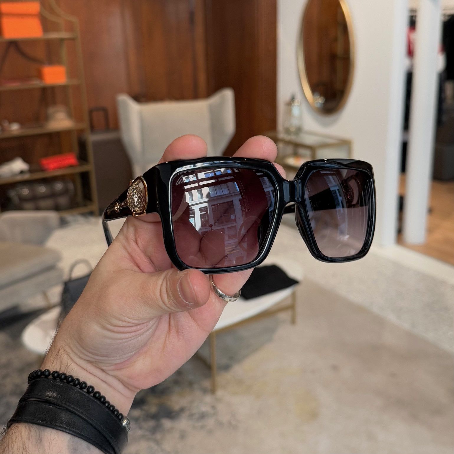 Gucci Gucci GG3727 Diamantissima Horsebit Ovrszd Square Sunglasses Size ONE SIZE - 10 Thumbnail