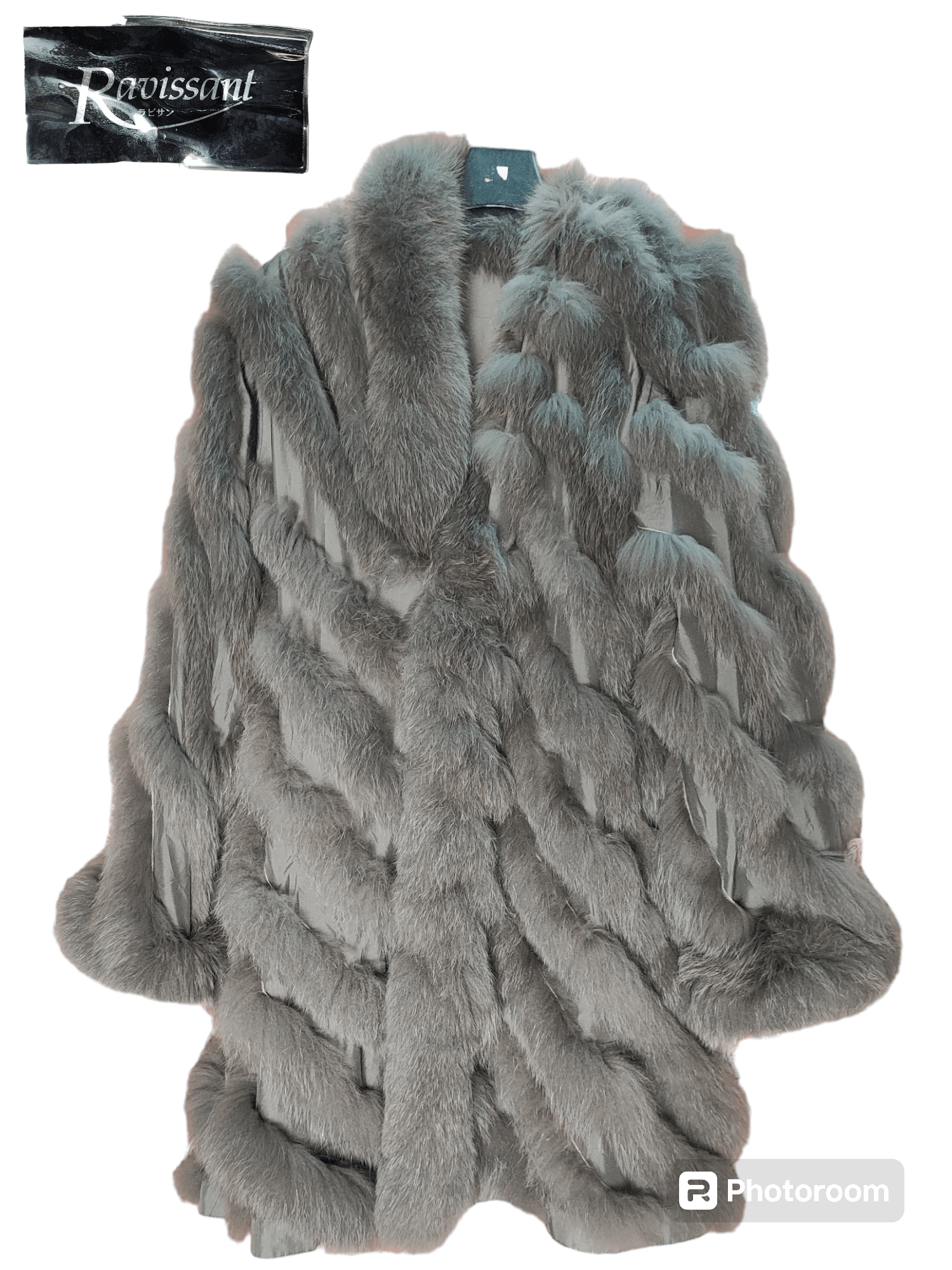 Le Grande Bleu (L.G.B.) Vintage Real Fur Bondage Coat Ravissant Size L / US 10 / IT 46 - 1 Thumbnail