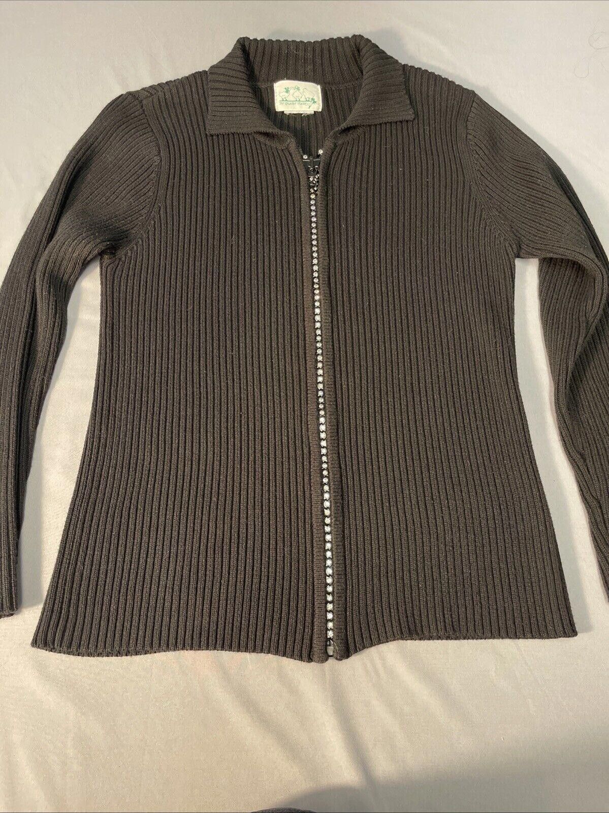 Designer SEE DESCRIPTION Quacker Factory Cardigan BLACK Jewel Size S / US 4 / IT 40 - 1 Thumbnail