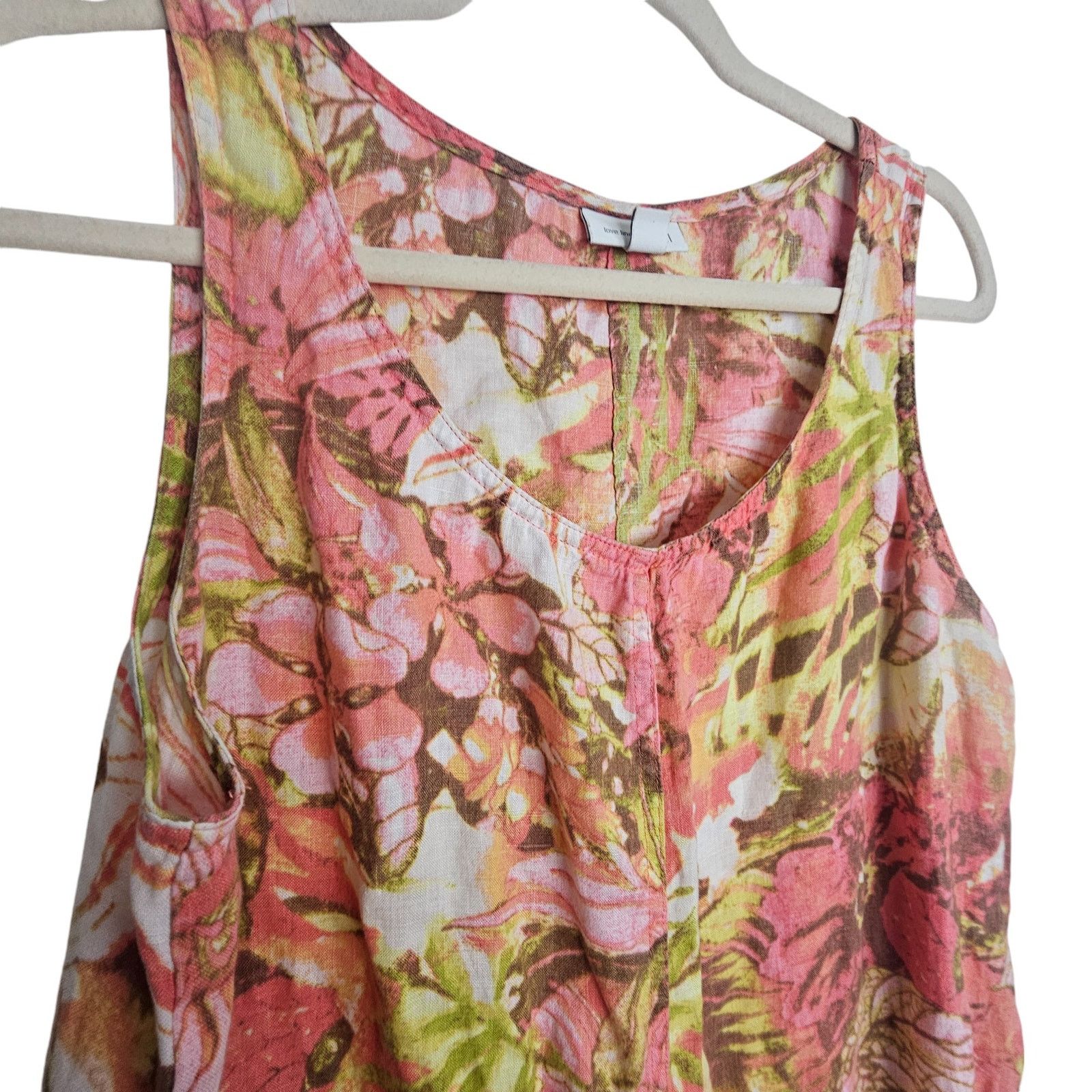 J. Jill J. Jill Womens Floral Linen Mini Dress Sz M Lagenlook Resort Size M / US 6-8 / IT 42-44 - 5 Thumbnail