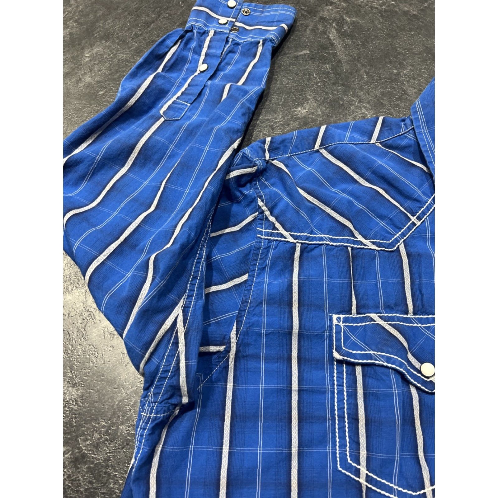 Vintage Rafter C Men’s Western Shirt Long Sleeve-Plaid Blue 2XL Cotton Casual Size US XXL / EU 58 / 5 - 5 Thumbnail