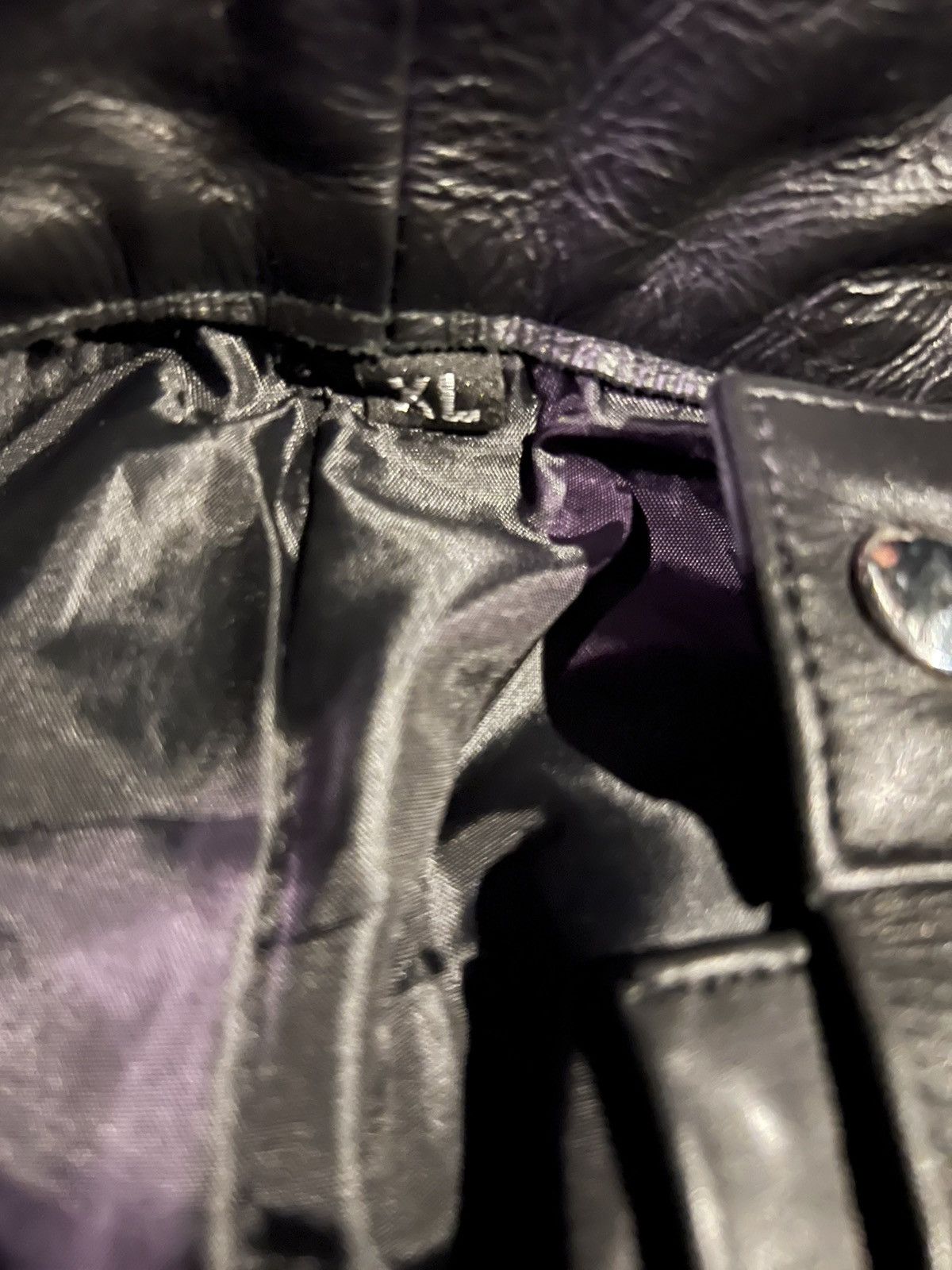 Vintage Black Leather Moto Gothic Pants Size US 33 - 3 Thumbnail