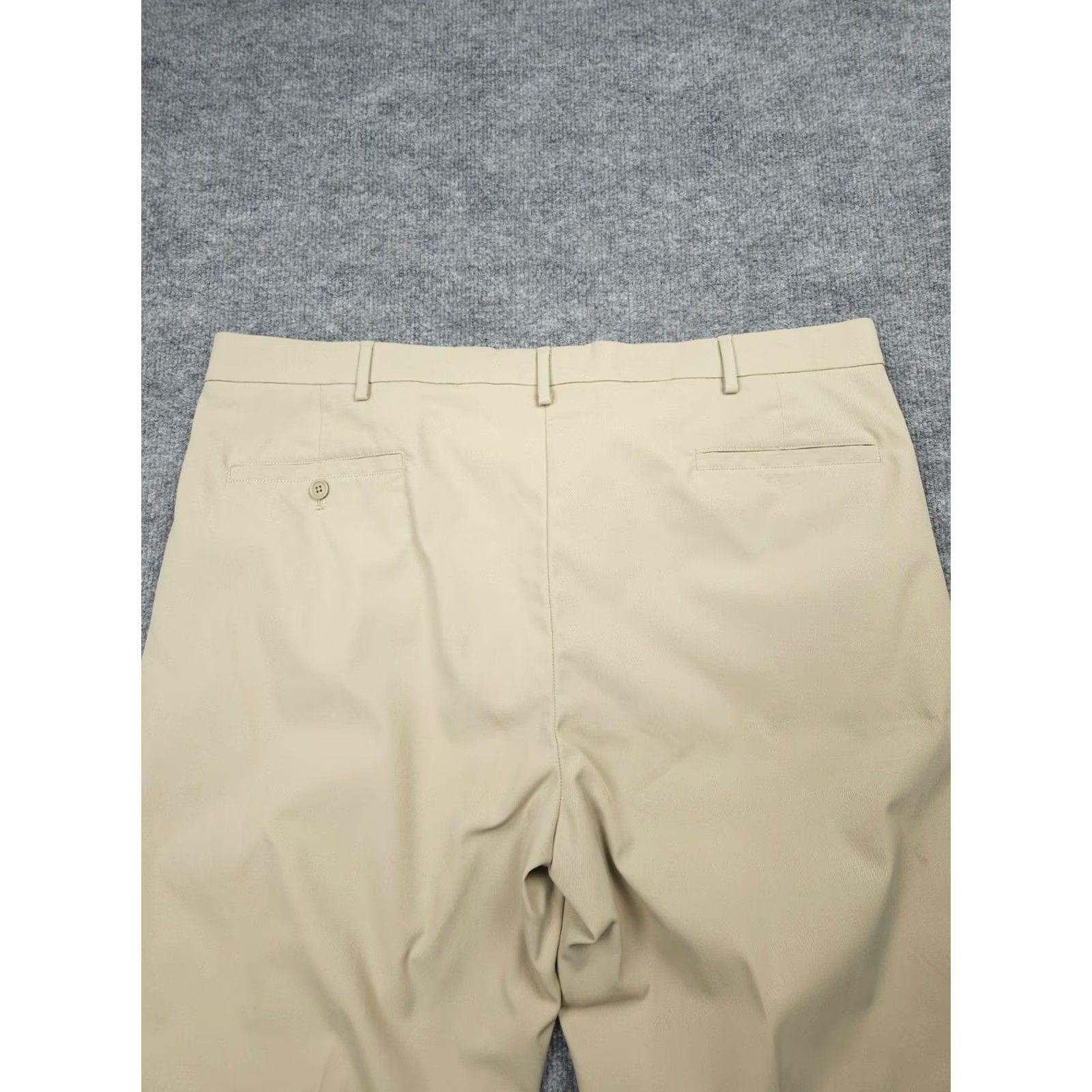 Vintage ScotteVest Pants Mens 41 x 34 Beige Chino Travel 100% Poly SEV-02 | Regular Straight Pockets Stretch Mens Size 42R - 5 Thumbnail