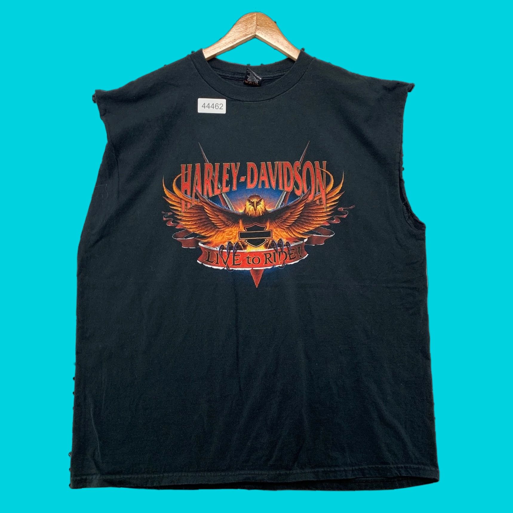 Harley Davidson VINTAGE Harley-Davidson Live Ride Eagle Shirt Men 2XL Black Sleeveless Adult Regular Crew Neck Graphic Print 90s Biker Mens Size US XXL / EU 58 / 5 - 1 Thumbnail