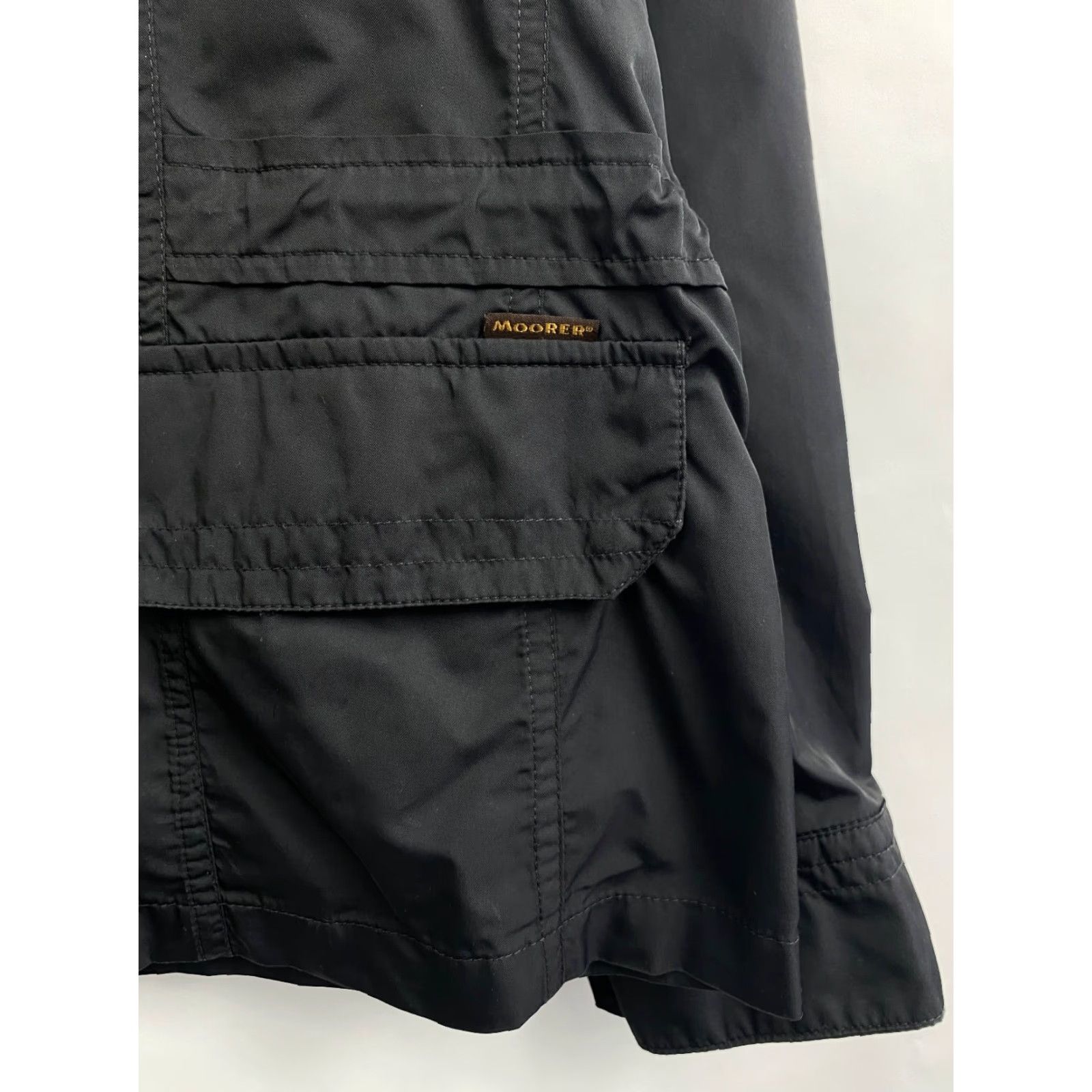 MooRER MOORER Nylon Jacket Retro Dark Blue L Mens Jacket - Size L - Vintage Style Retro Nylon Coat with Hood, Dark Blue, Defect on Buttons Size US L / EU 52-54 / 3 - 4 Thumbnail