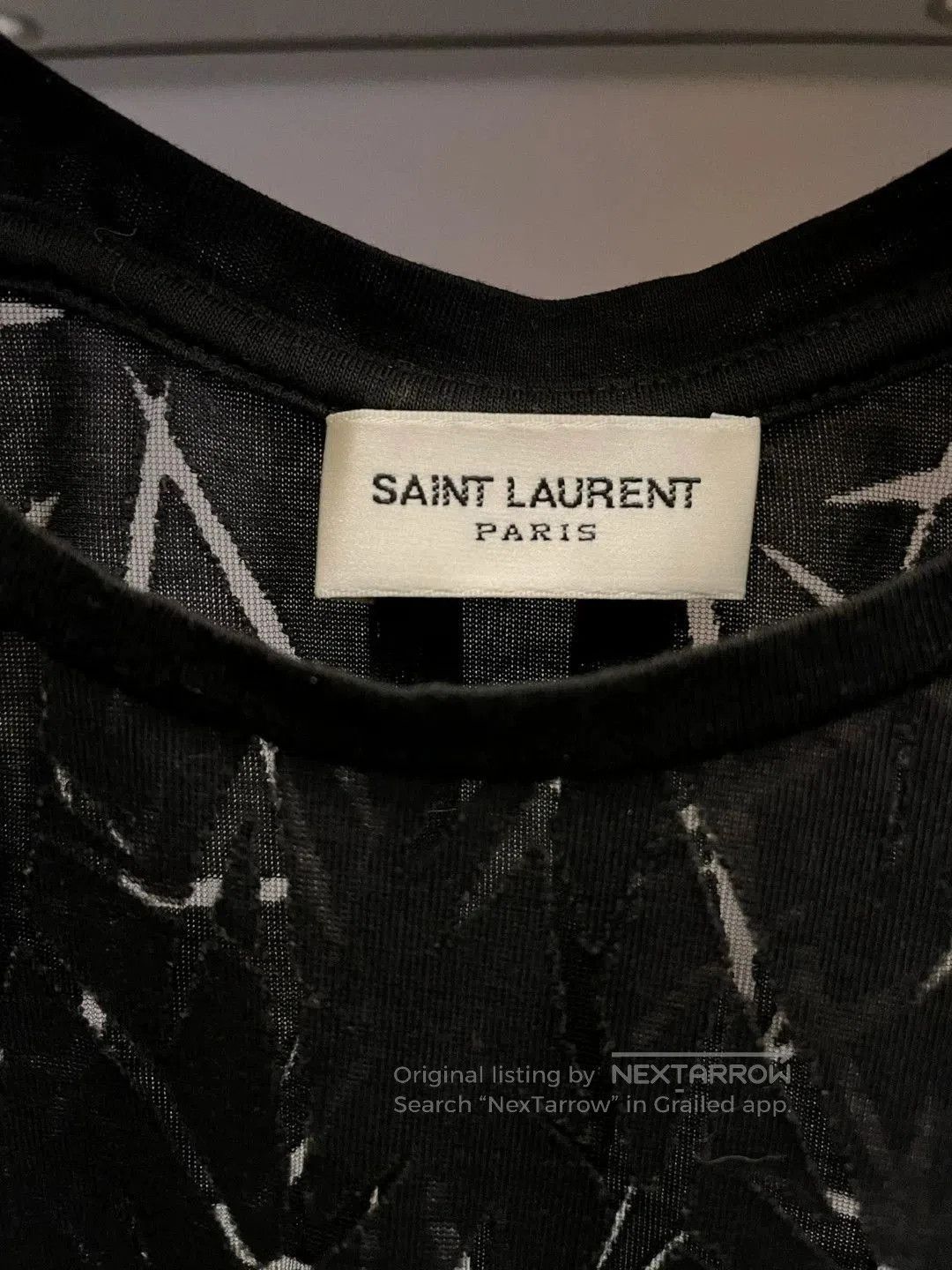 Saint Laurent Paris Black Short Sleeve Shirt with Abstract Pattern. Size US M / EU 48-50 / 2 - 5 Thumbnail