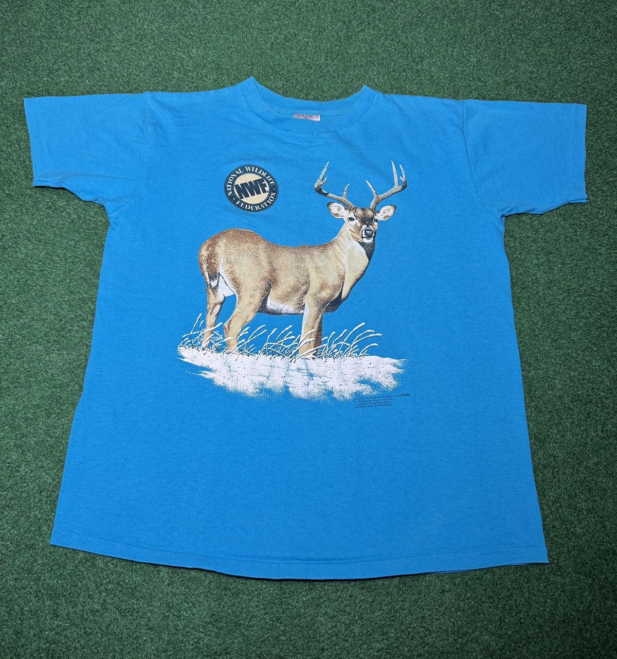 Vintage Vintage National Wildlife Federation 90s Deer Buck T Shirt Size US L / EU 52-54 / 3 - 1 Thumbnail