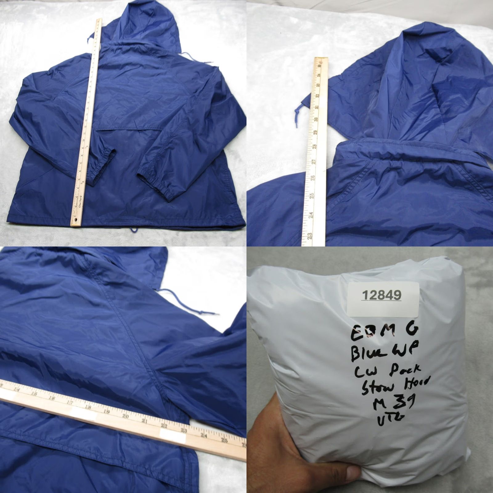 Eddie Bauer VTG Eddie Bauer Rain Jacket Mens Large Blue Lightweight Packable Stow Hood Nylon Size US L / EU 52-54 / 3 - 8 Thumbnail