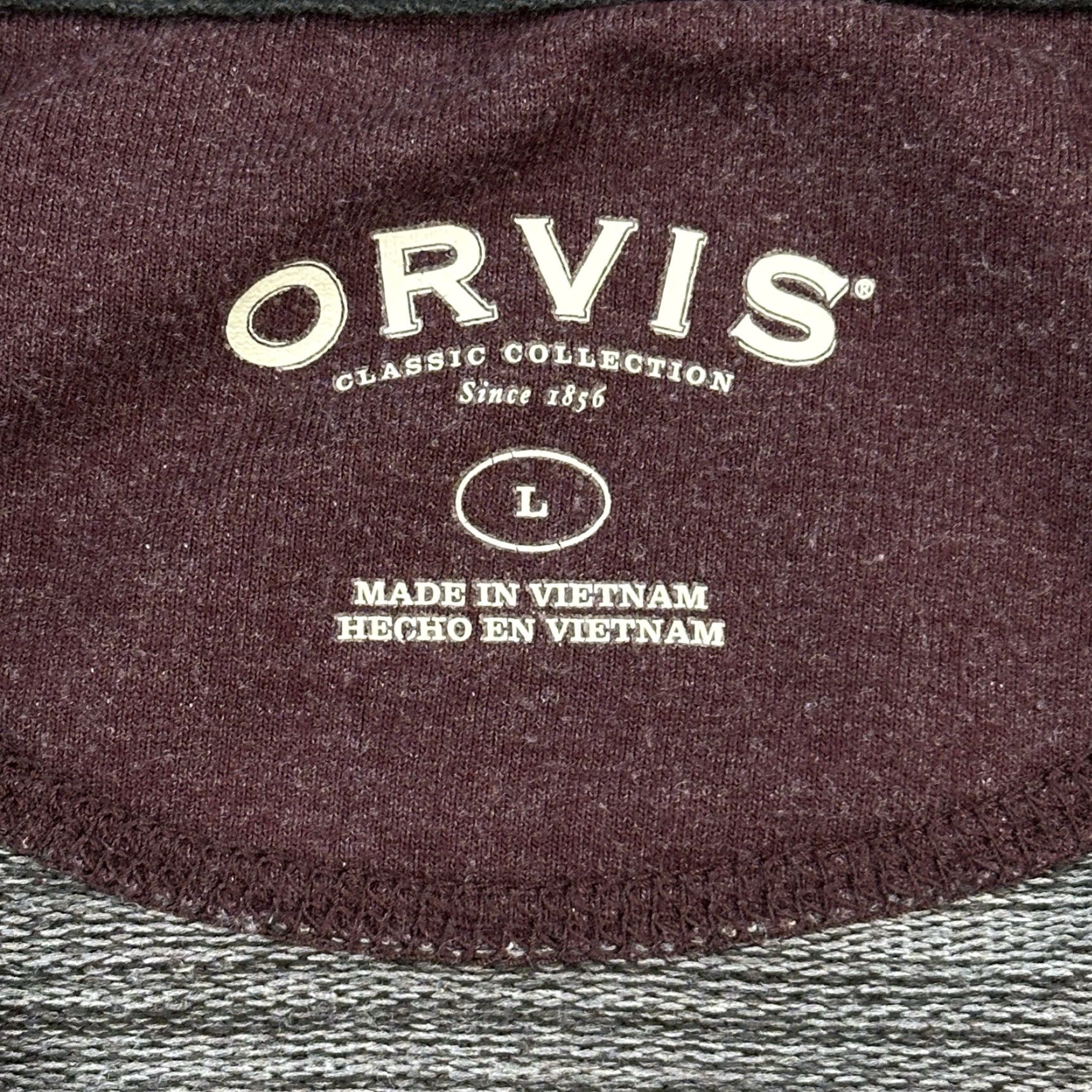 Orvis Orvis Pullover Mens Large Burgundy French Terry 1/4 Zip Outdoor Hiking Casual Shirt Size US L / EU 52-54 / 3 - 4 Thumbnail