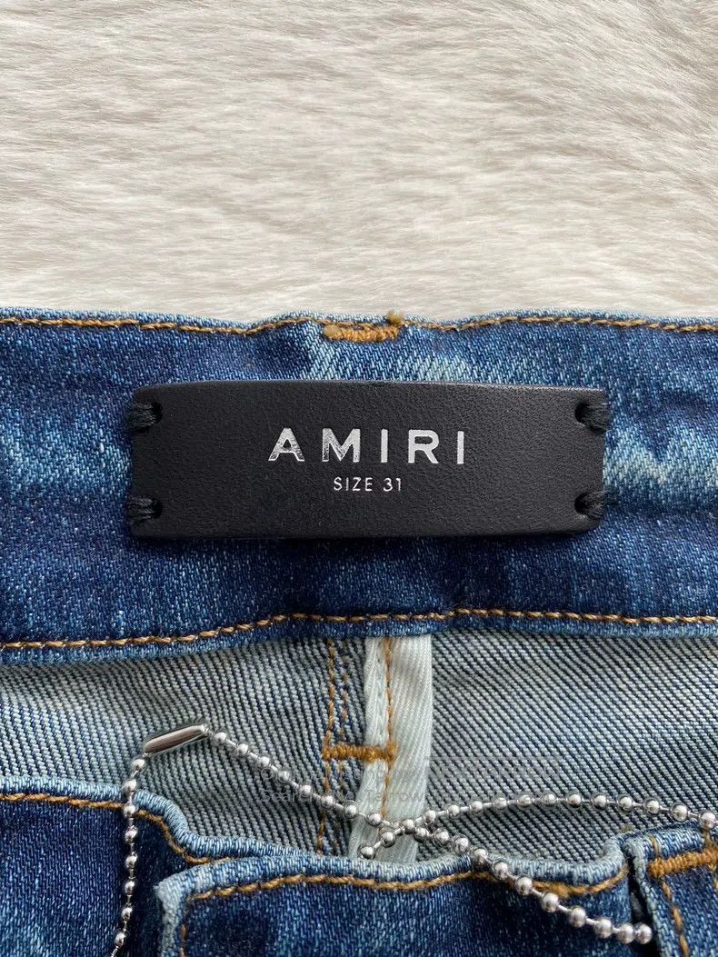 Amiri Amiri Size 32 Washed blue diamond plaid patchwork MX1 jeans Size US 32 / EU 48 - 7 Thumbnail