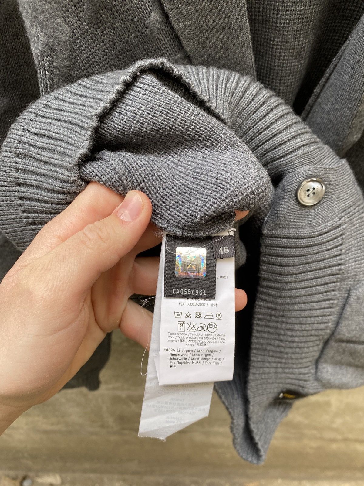 Fendi Fendi grey wool Cardigan with pocket details Strickjacken Size S / US 4 / IT 40 - 10 Thumbnail